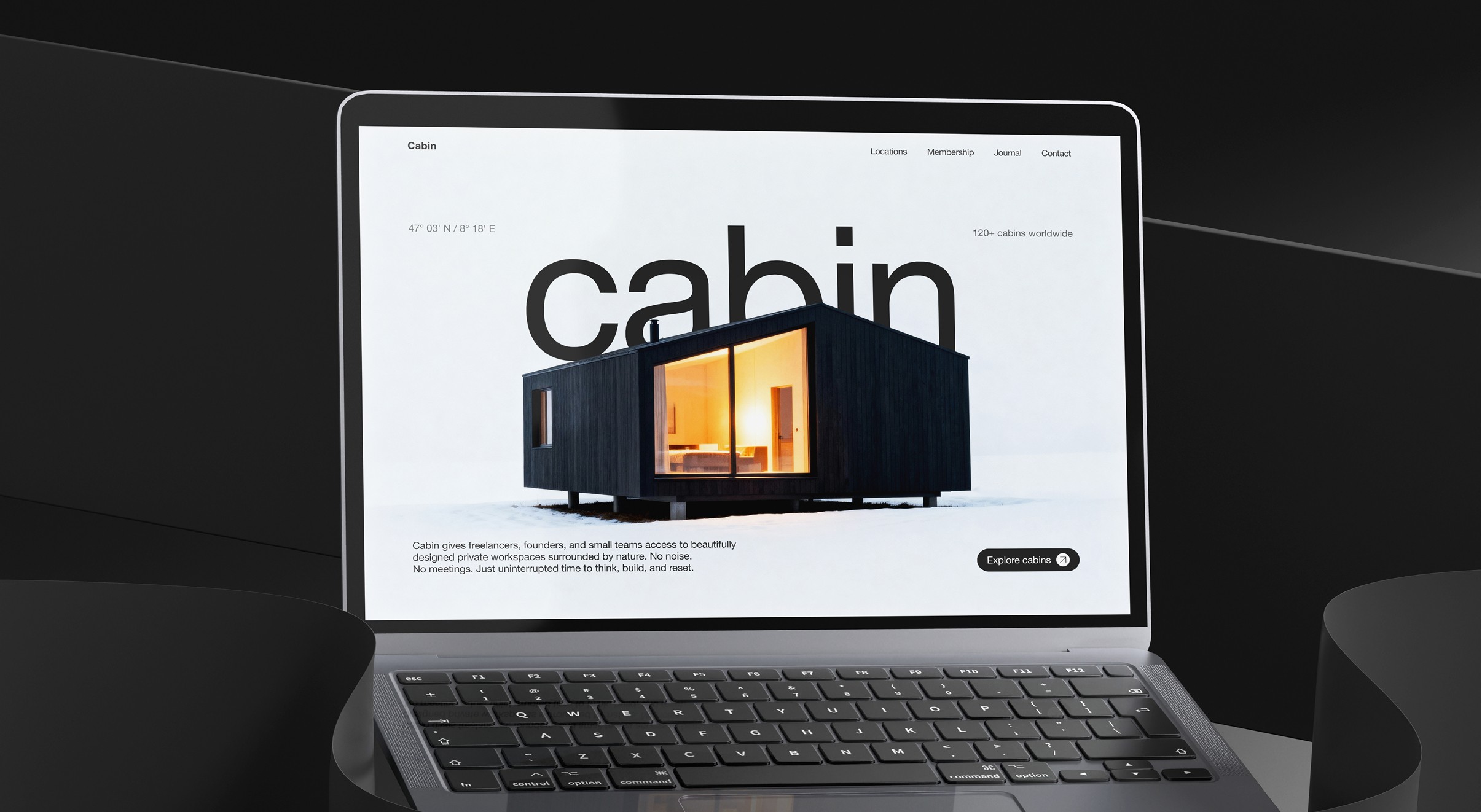 Image of a a laptop with fullscreen website opened