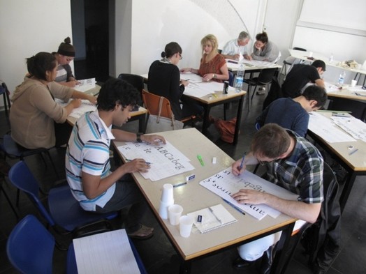 people writing letters