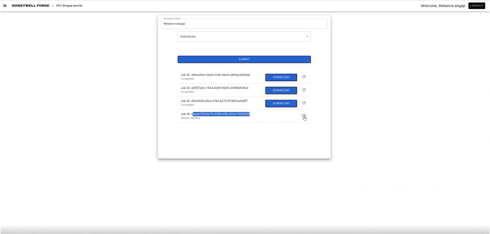 Airgap Portal proof of concept with the job deployment creation