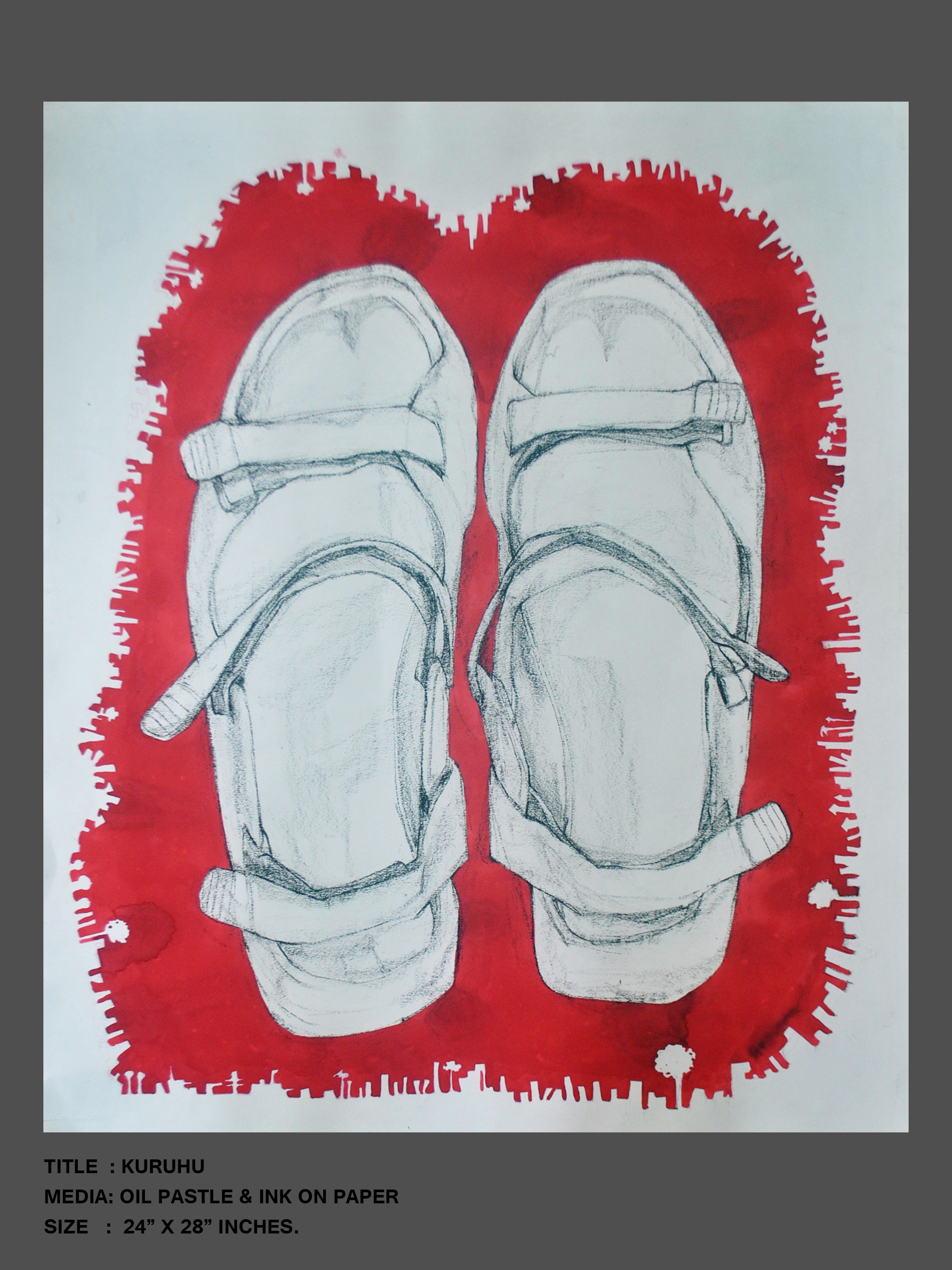 herd of sheep on road painting