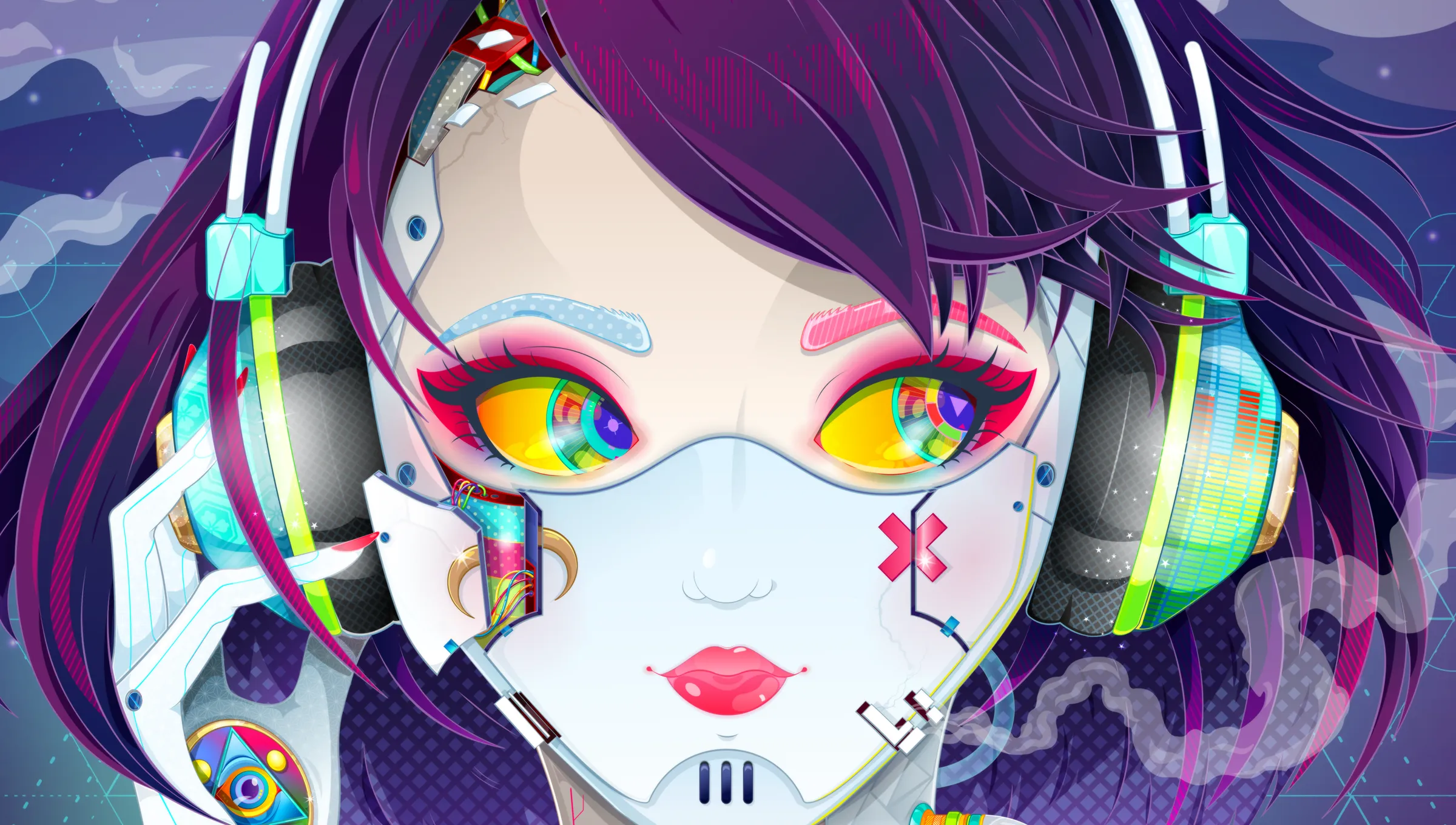 Fantasy-style female portrait illustration blending nature elements