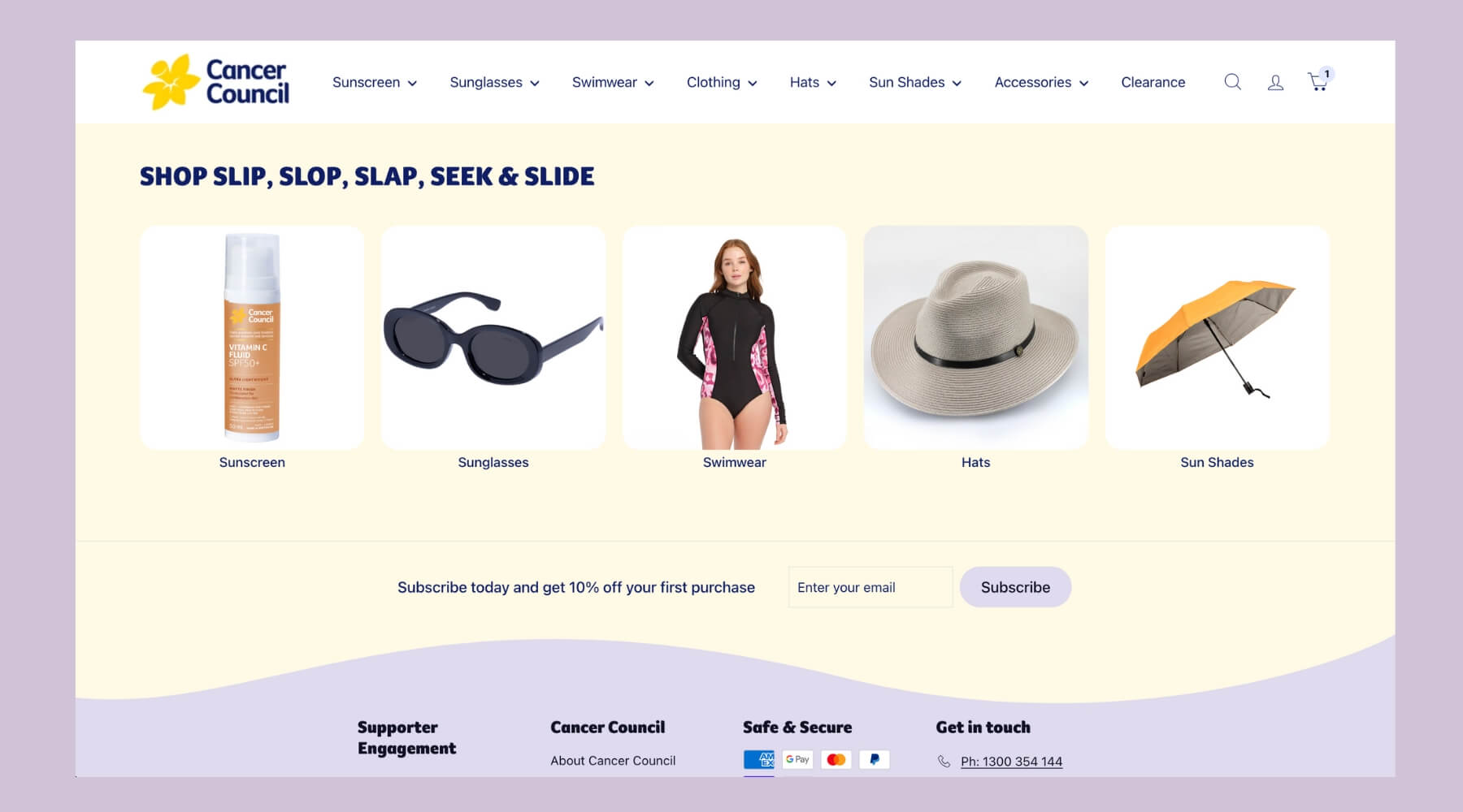 Cancer Council, slip, slop, slap, seek campaign