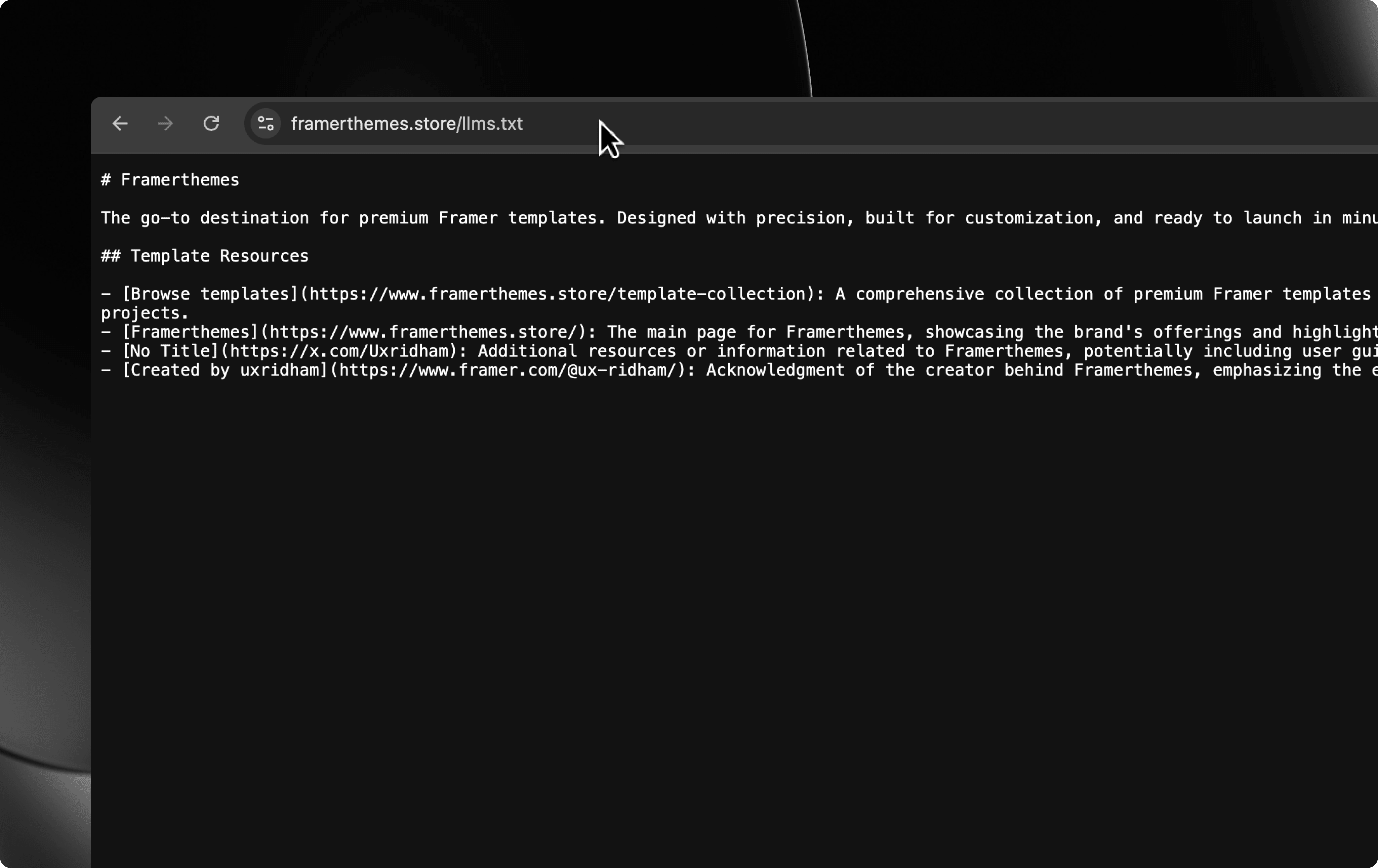 Image of llm.txt in browser