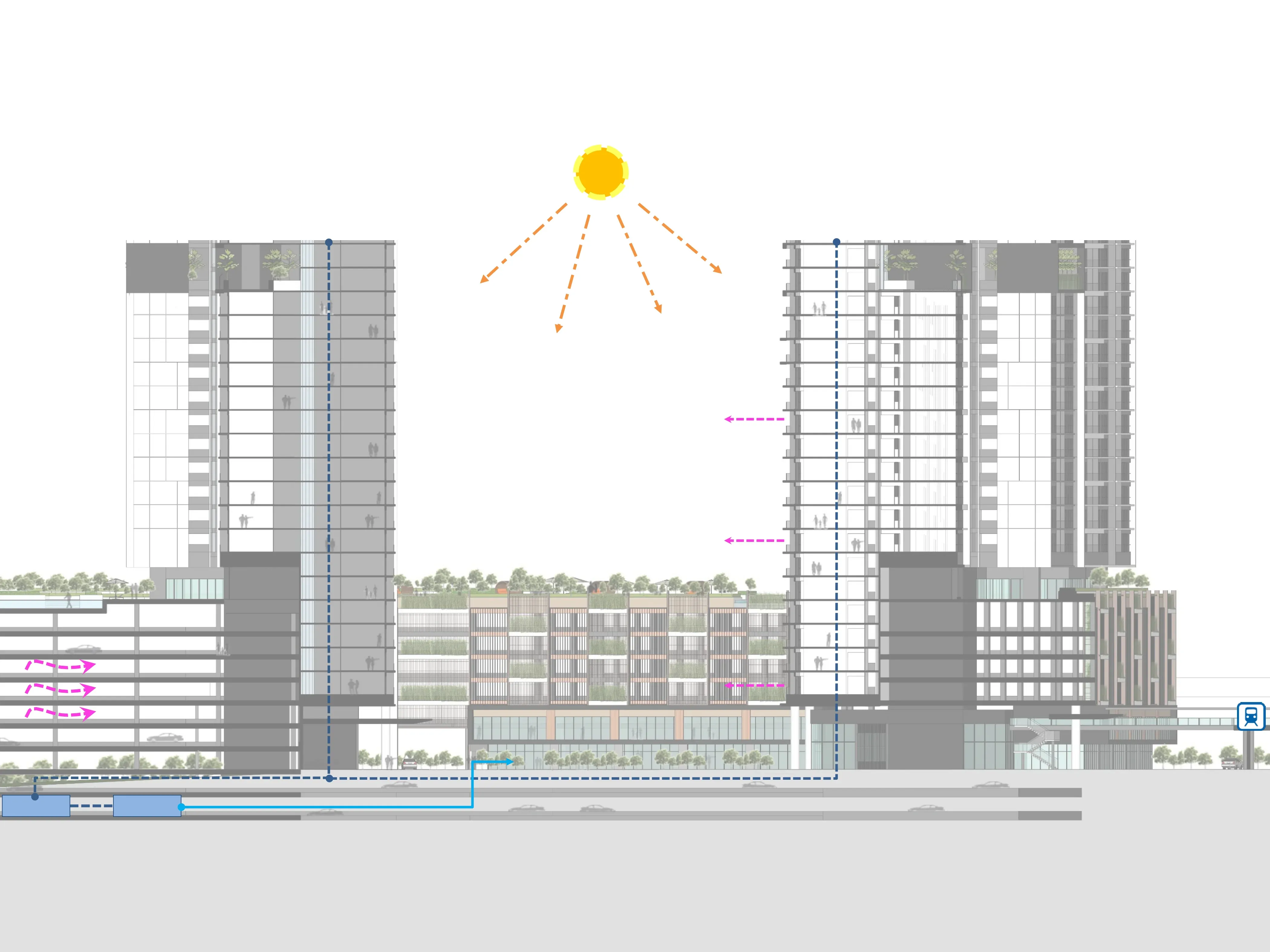 Architectural drawings of Kwasa Damansara City project by Asima Architects