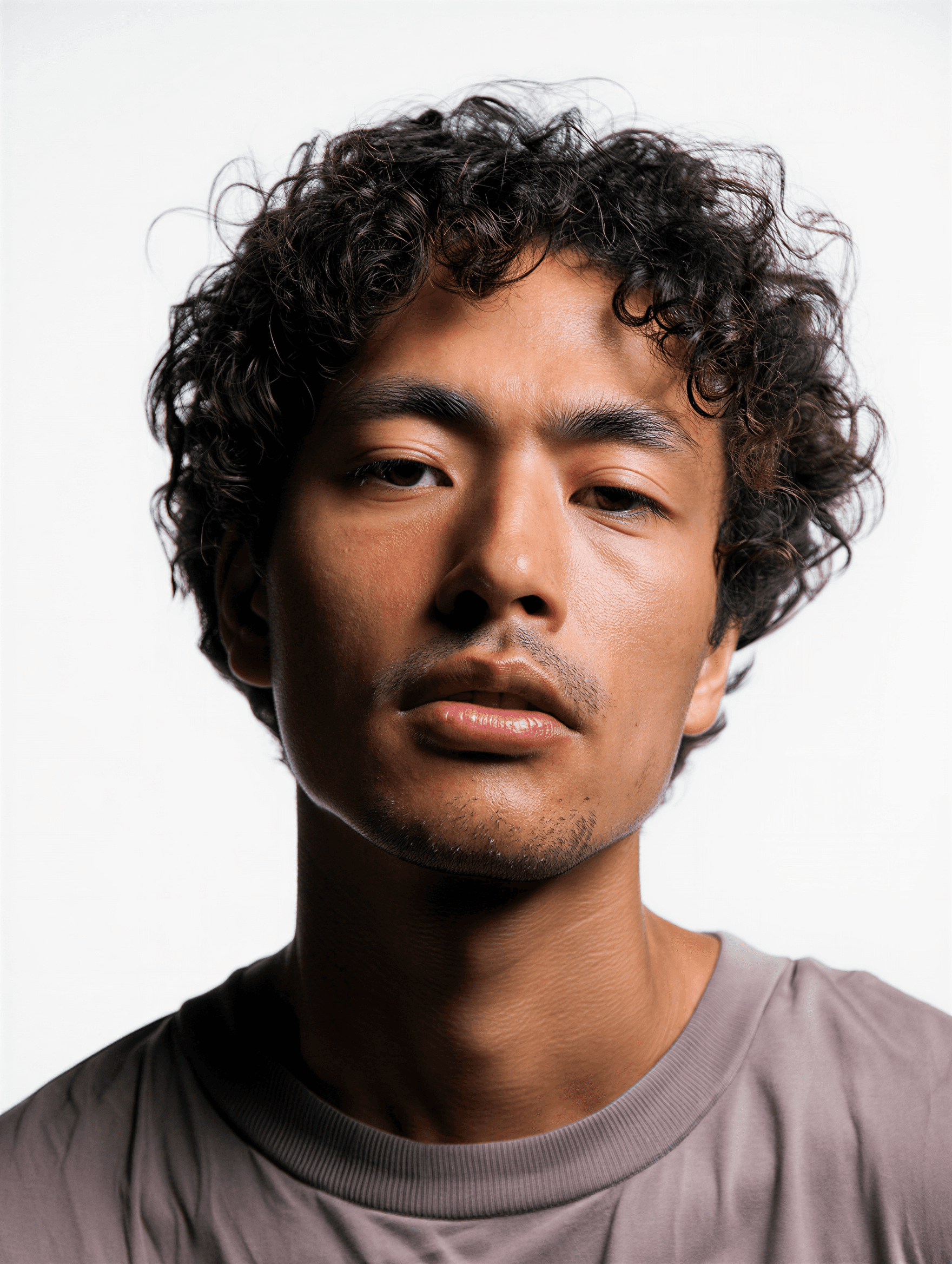 Portrait of person under pink light looking to the side, styled with cinematic flair for visual storytelling and music video styling