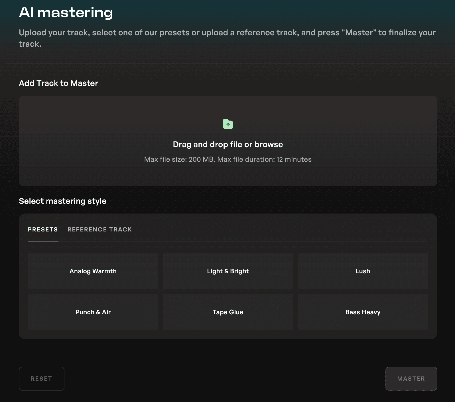 Kits AI mastering tool