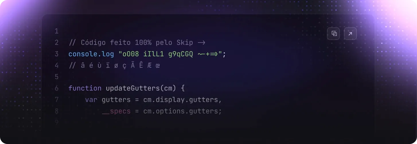 Interface de um sistema desenvolvido no Skip
