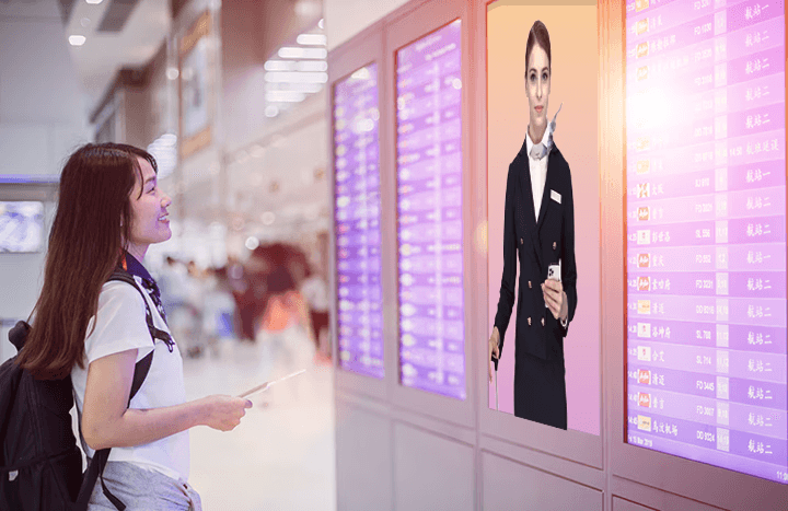 A woman in a white suit stands confidently against a bright red background, smiling with one hand on her hip.