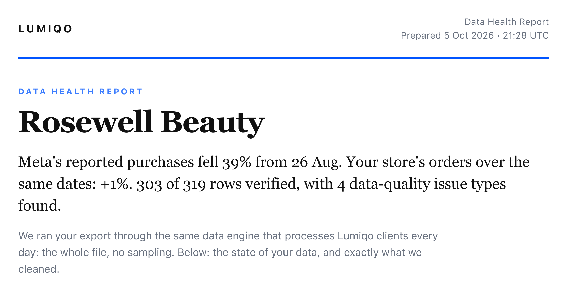 Data Health Report