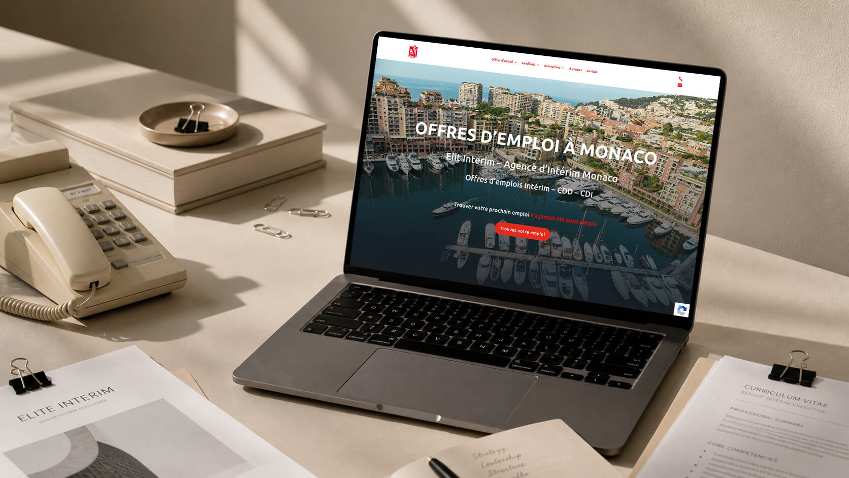 Web design pour une entreprise de services à Monaco, par Reverelle Studio
