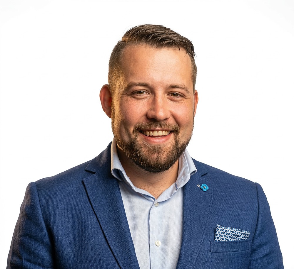 Woman smiling in an office