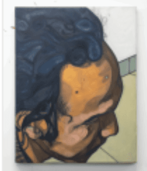 herd of sheep on road painting