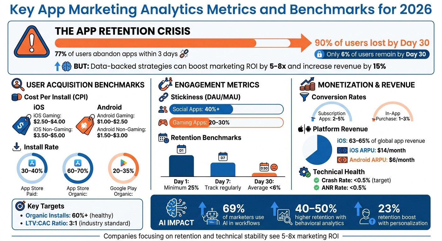 Key App Marketing Analytics Metrics and Benchmarks for 2026