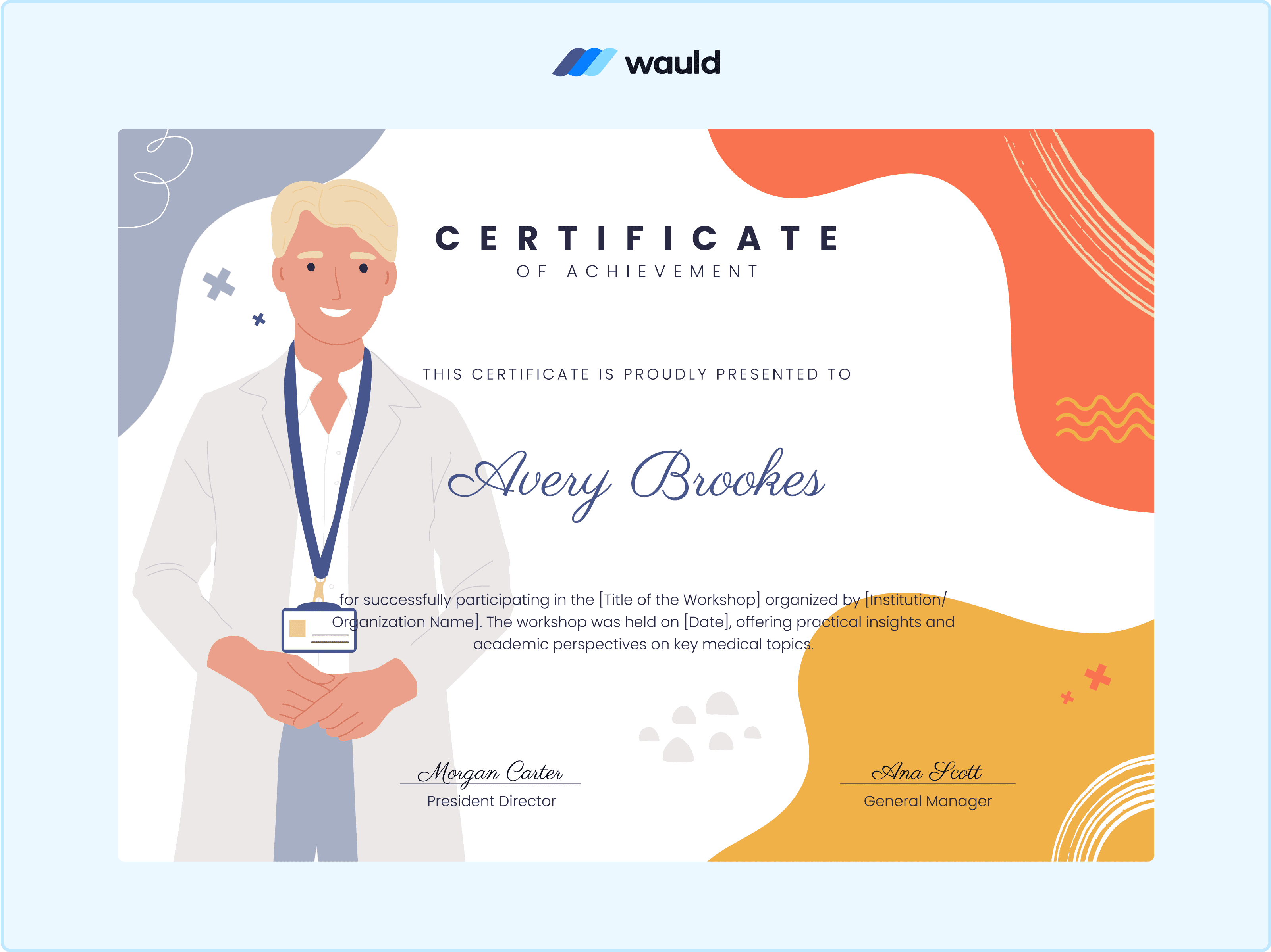 Wauld - Animated and Fun Certificate Template&nbsp;