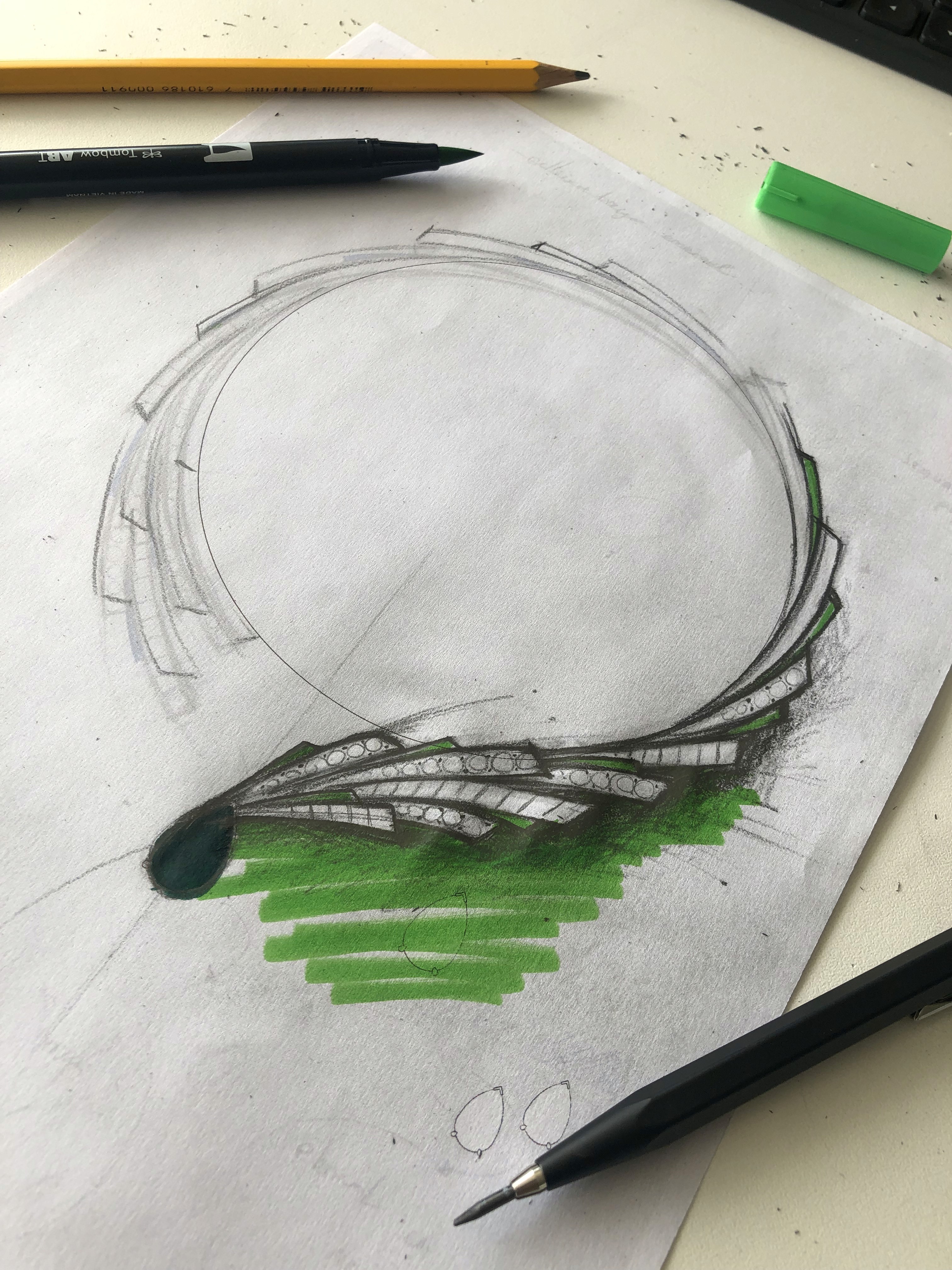 Sketch by hand necklace jewelry