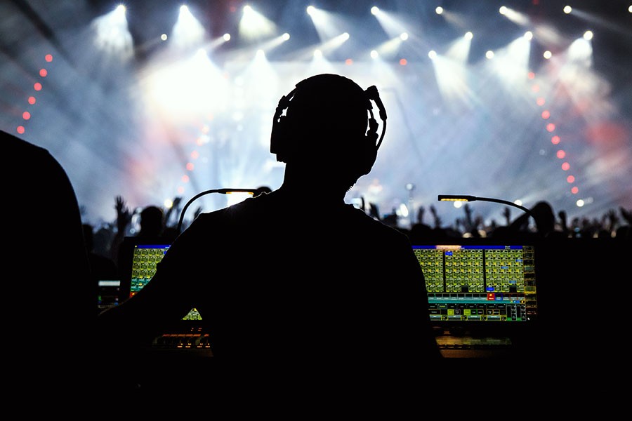 Stage manager overlooking venue show