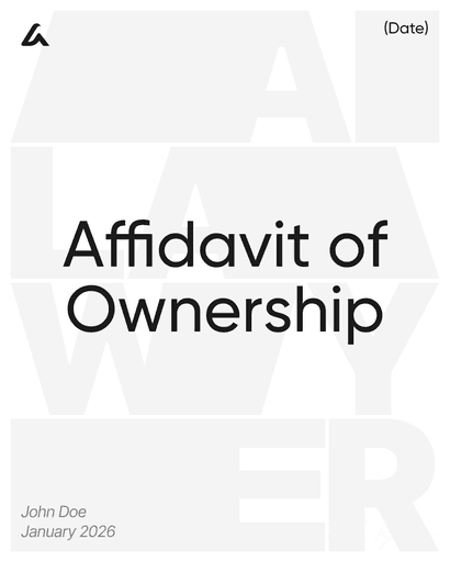 Affidavit of Ownership