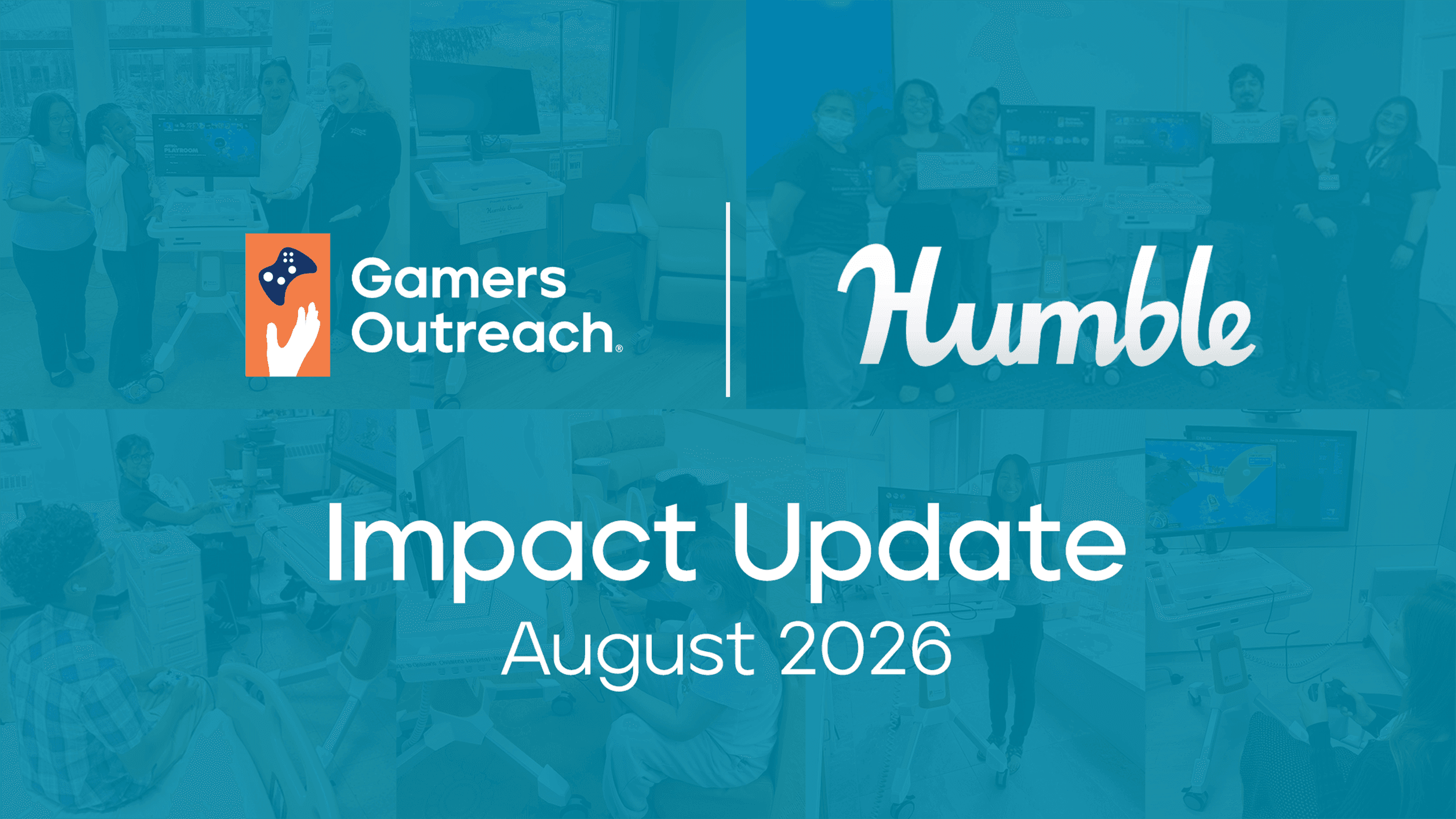 A banner for an impact blog regarding Gamers Outreach and Humble Bundle