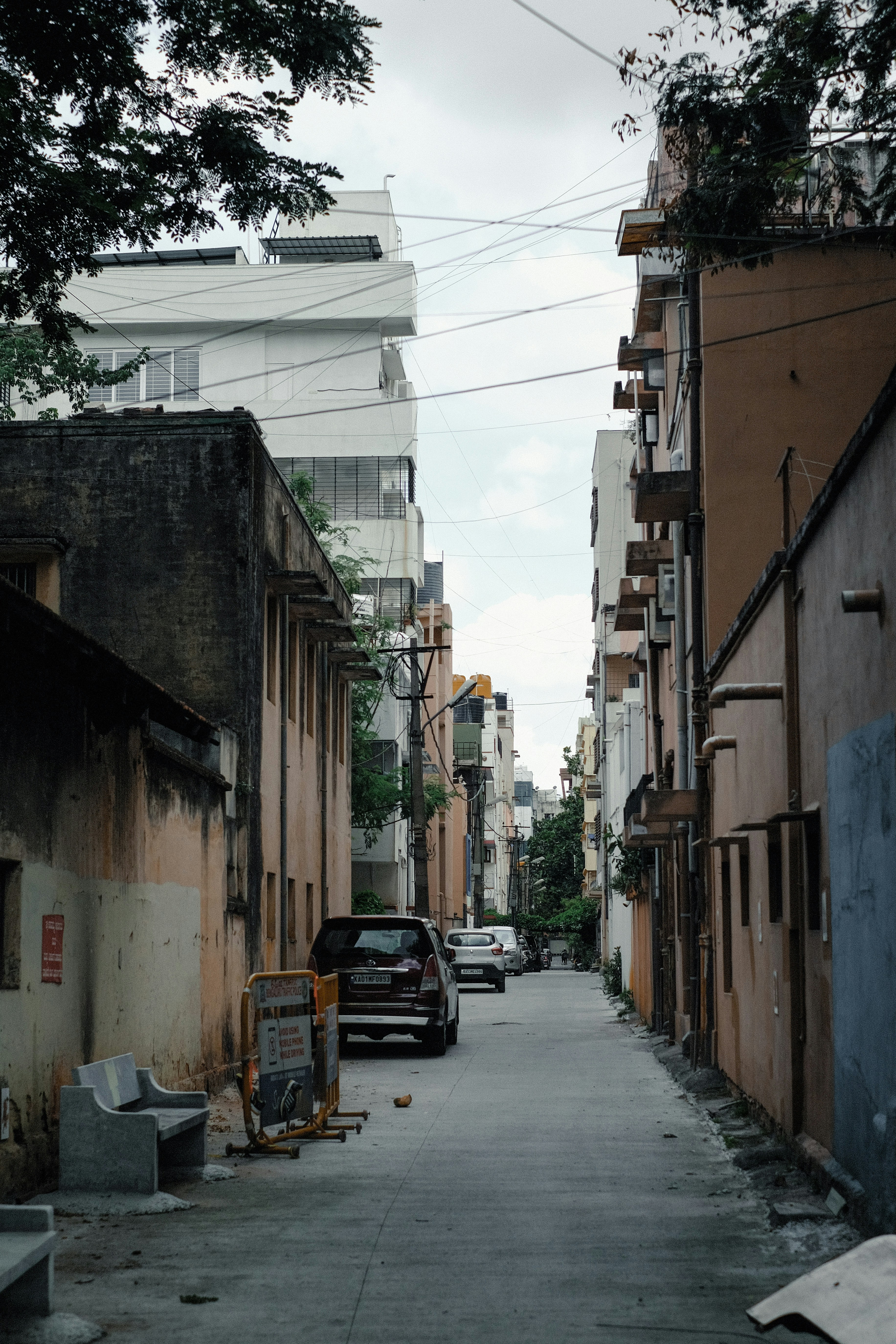 a car parked on the side of a street
