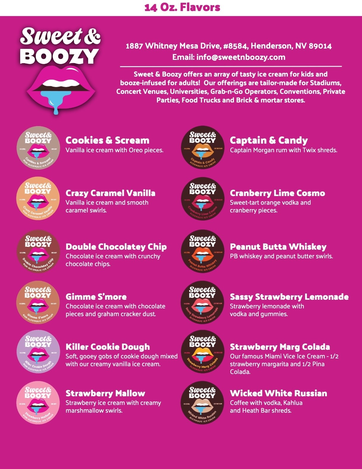 Sweet & Boozy ice cream sale sheet 14 OZ