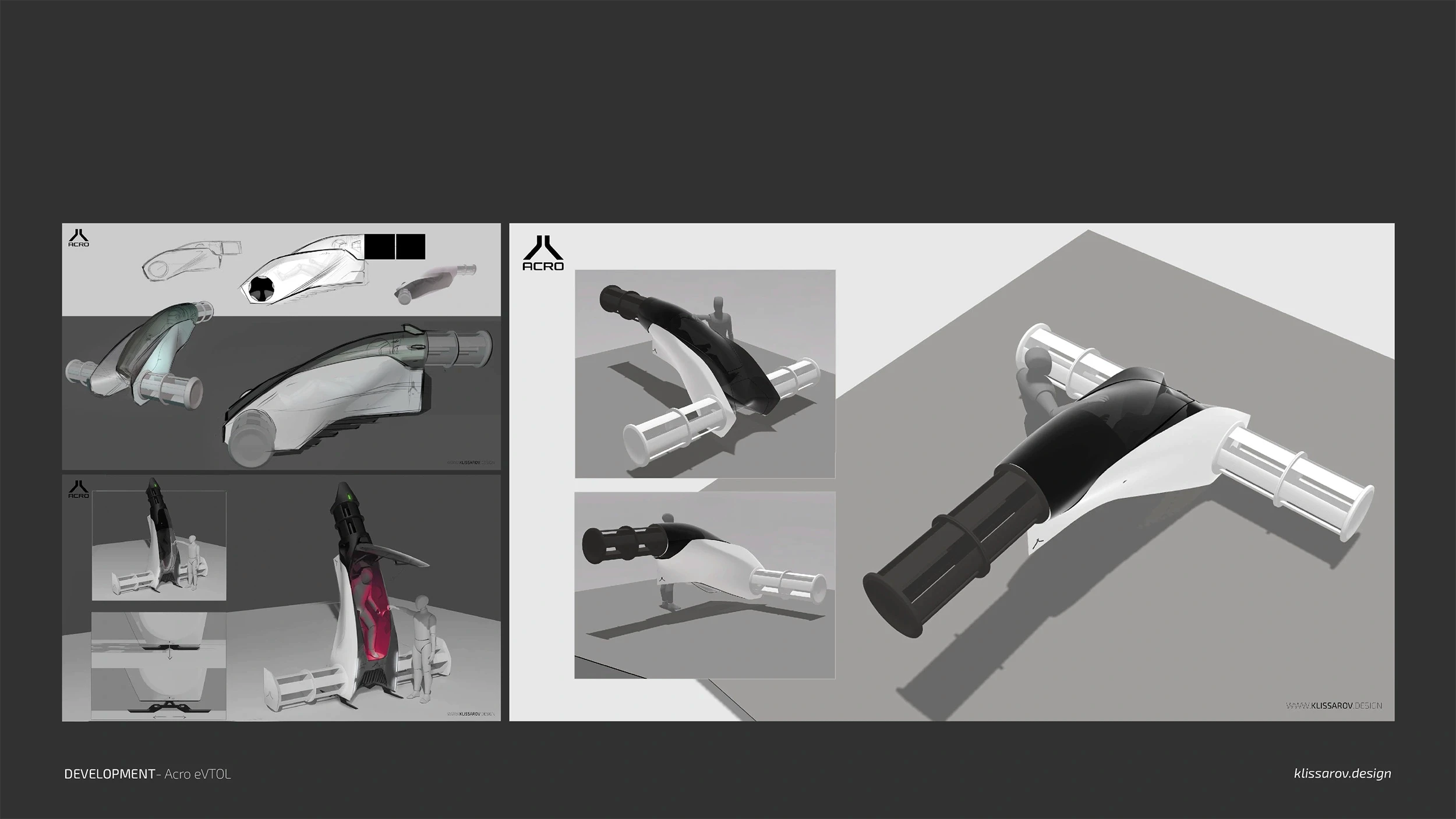 acro evtol variation sketches and design development