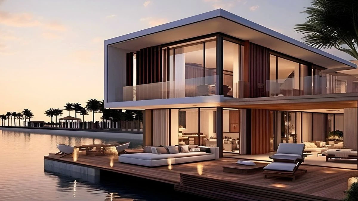 Konzept-Zeichnung einer Villa in Dubai