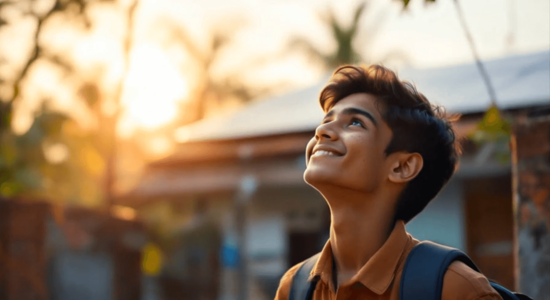 Couple smiling at each other outdoors, dressed up for a lifestyle or brand video shoot.