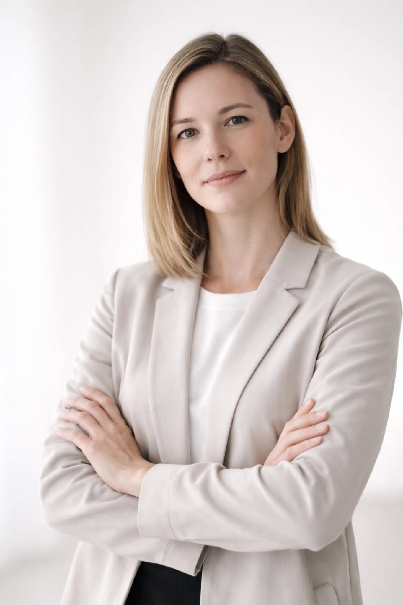Confident professional woman portrait on neutral background