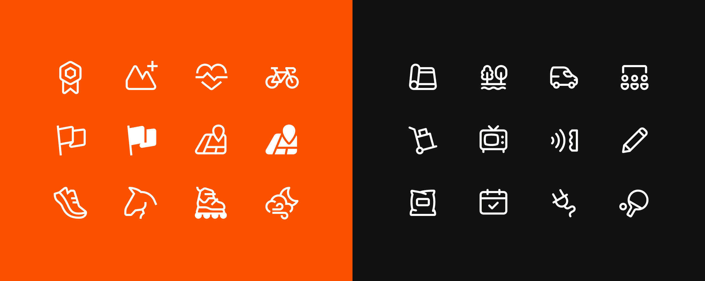 Icon designs for Strava and Peerspace