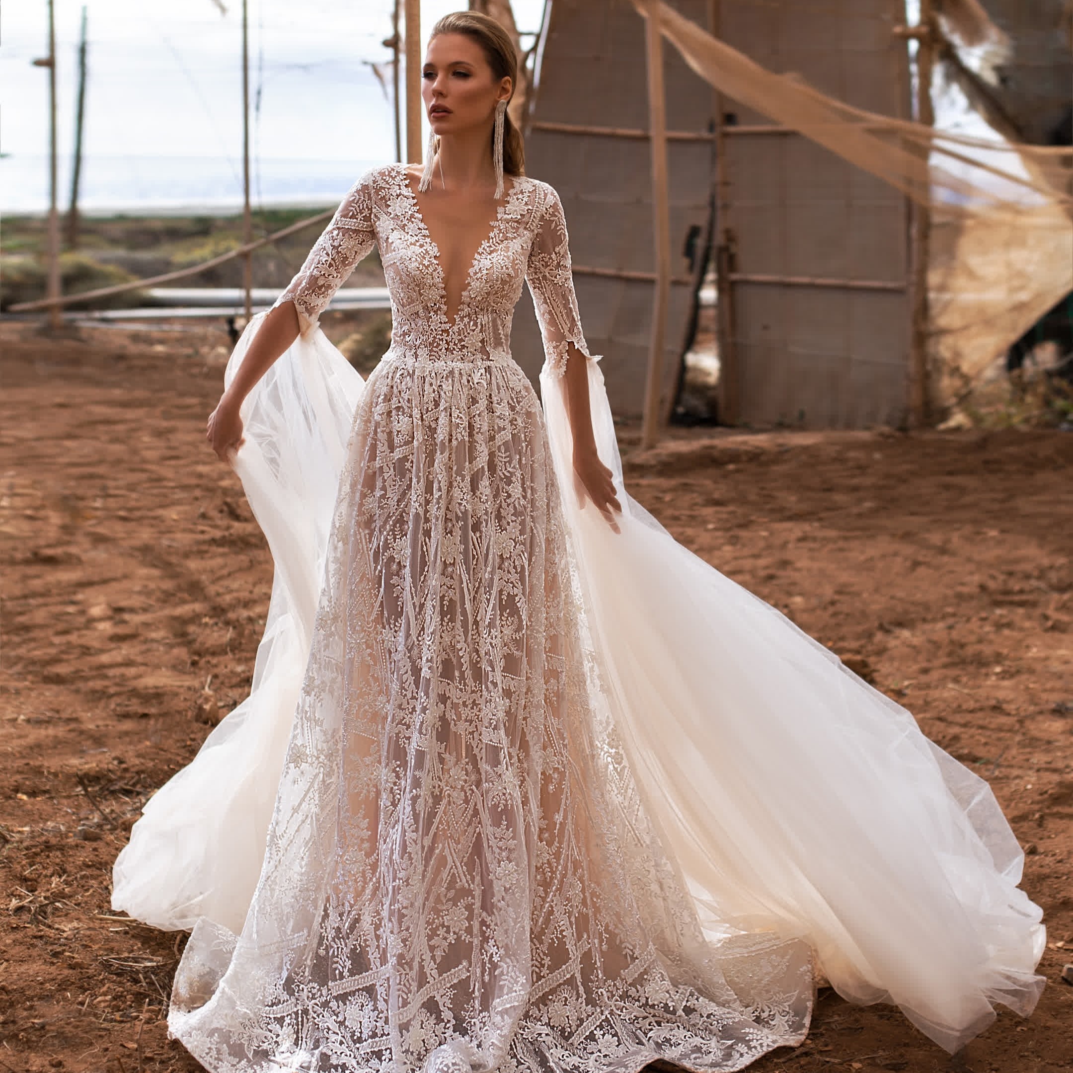 A-Linie Brautkleid im Boho Style