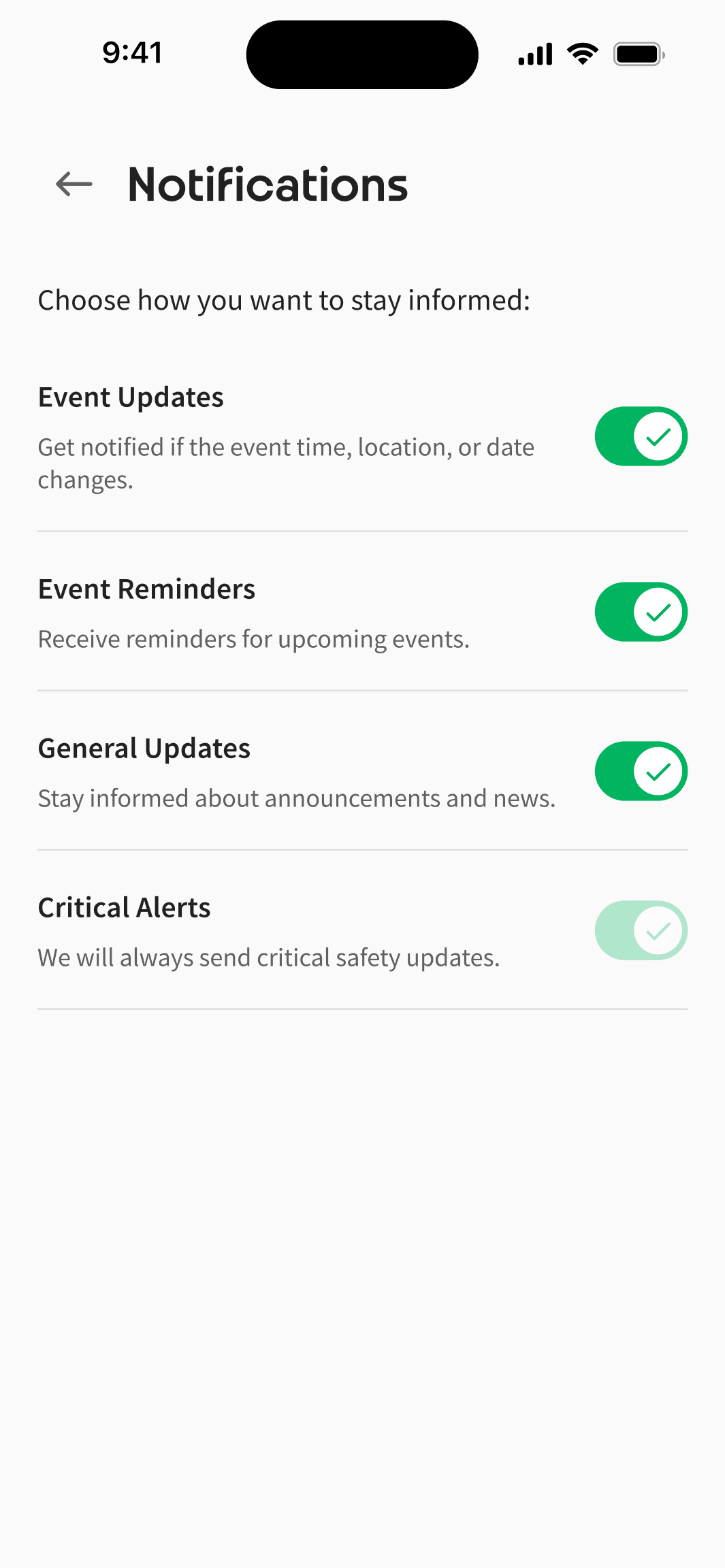 Notification settings