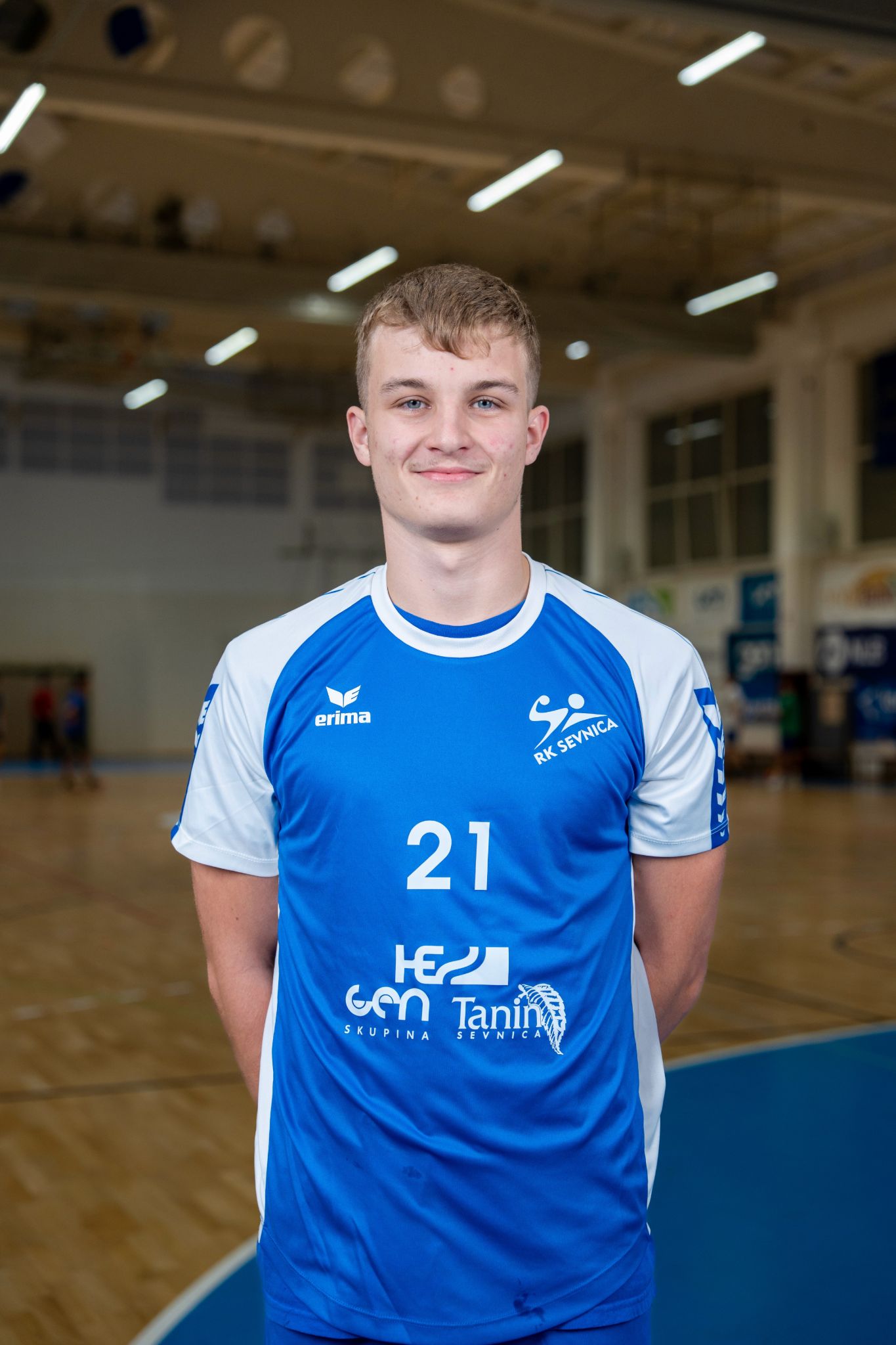Handball player posing for the camera shot