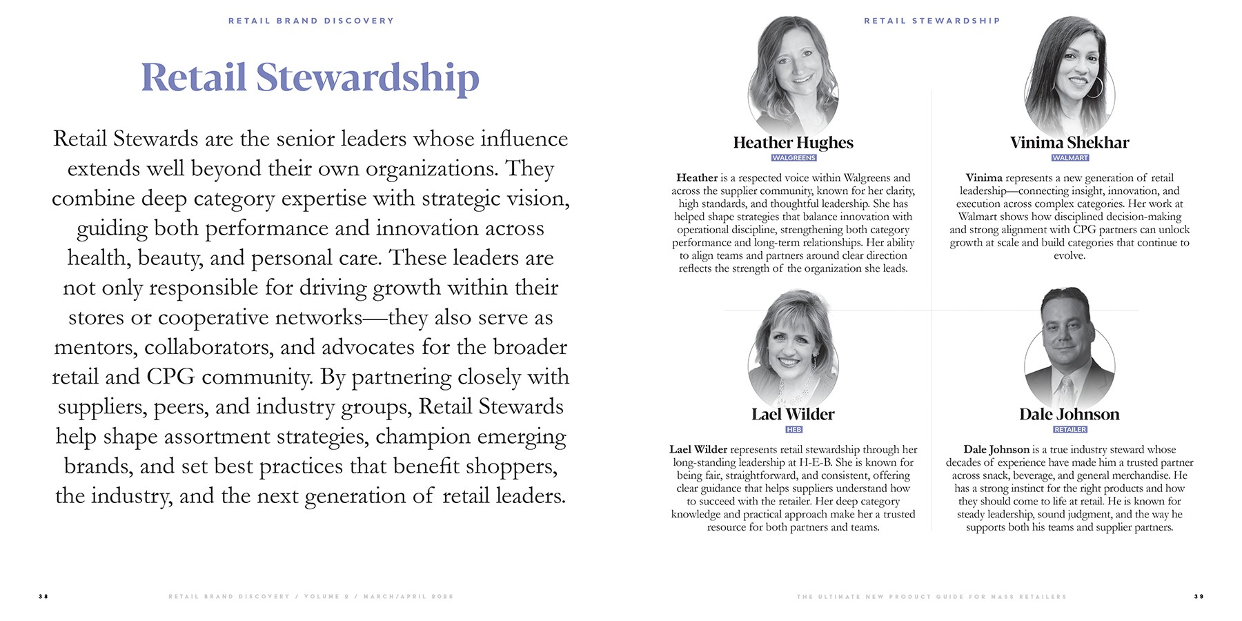 Digital magazine pages designed by October Custom Publishing for Retail Brand Discovery magazine