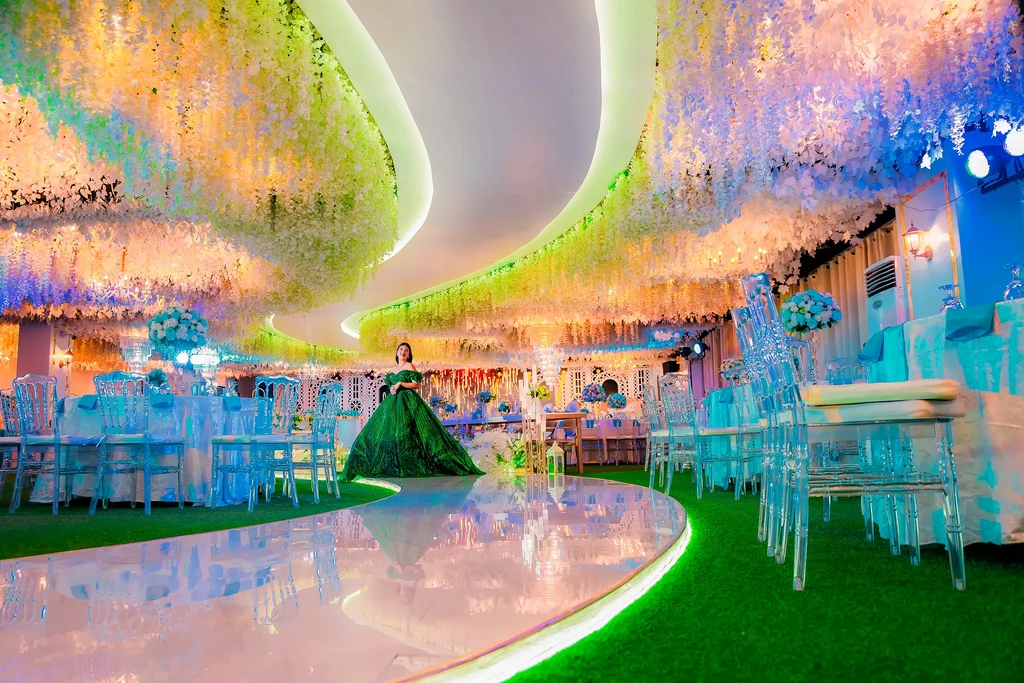 Curved pearl dance floor of Celestia Hall ready for a debut, Quezon City