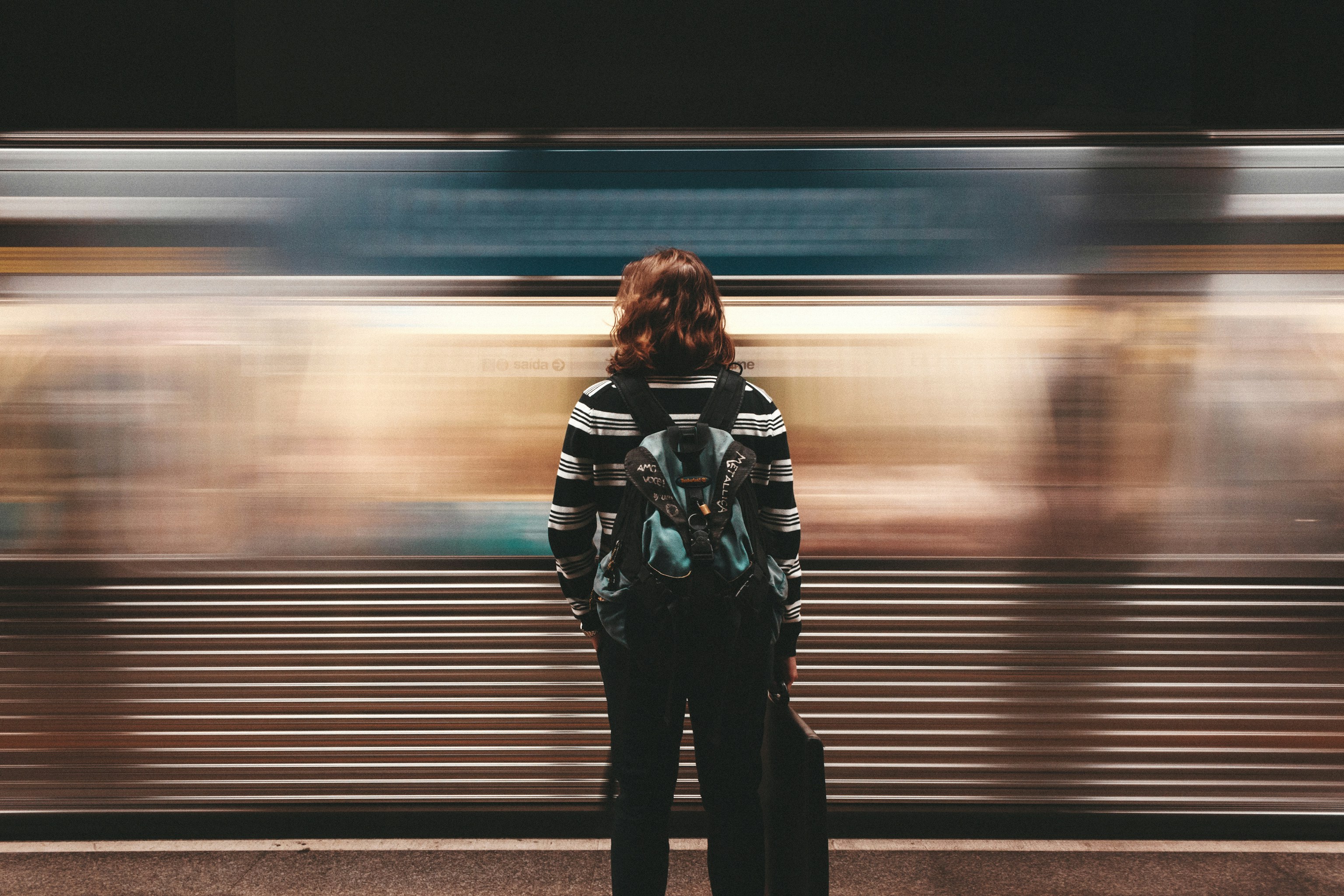 character waiting for the subway