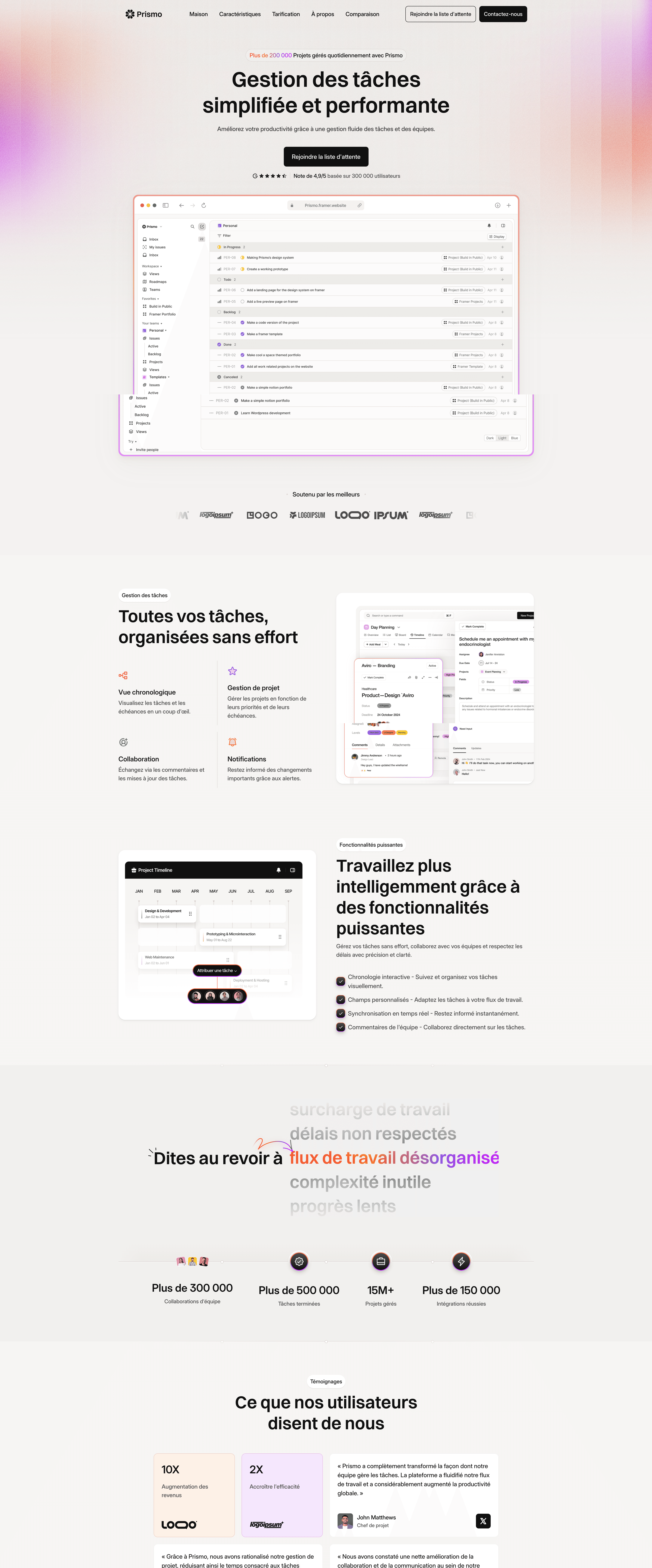 Accueil d'une boutique e-commerce sur Shopify