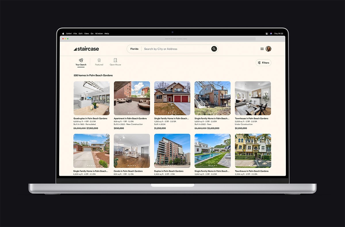Staircase Listings App running in a Macbook