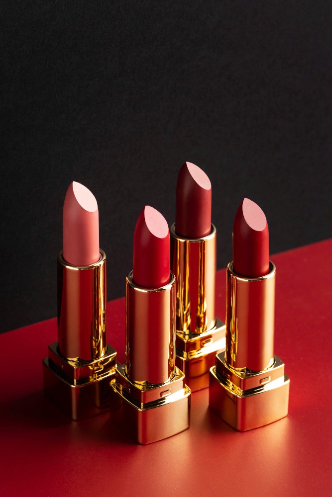 A set of coloured lipsticks