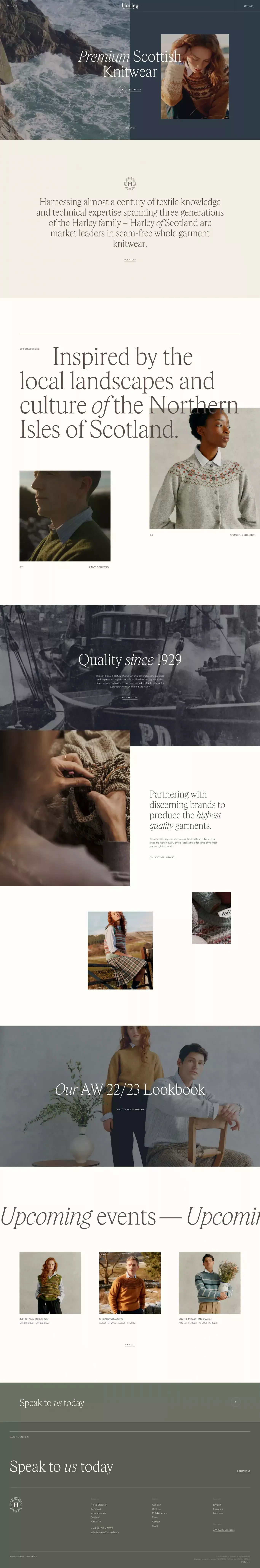 Harley of Scotland landing page screenshot showcasing Fashion and Local Business design