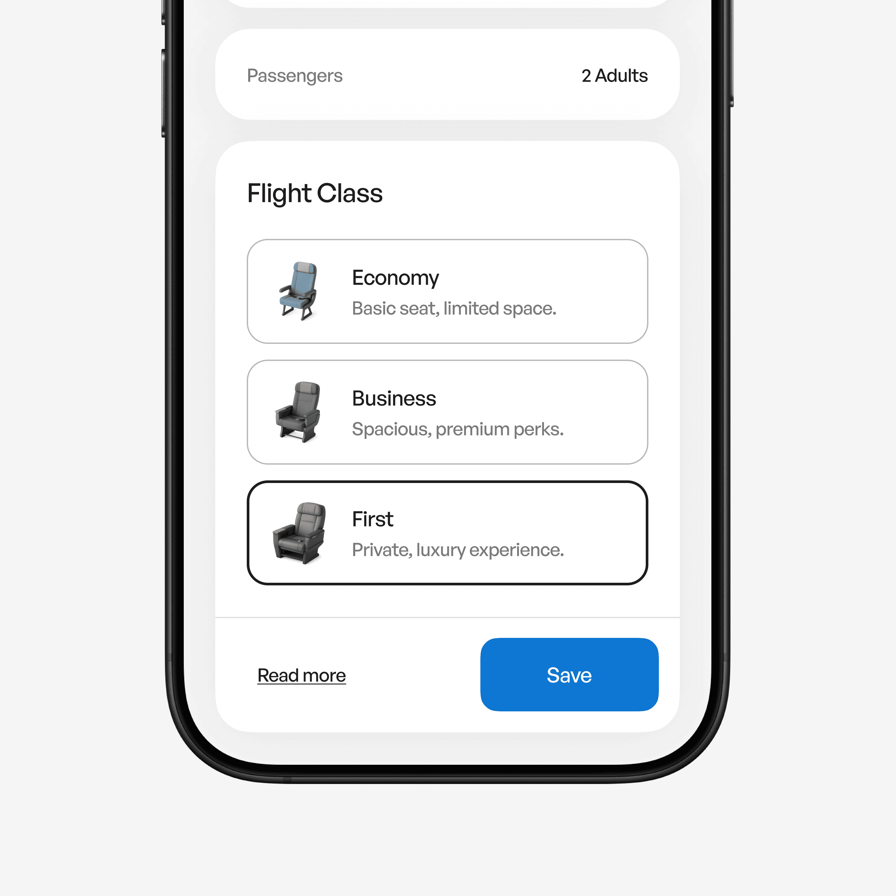 Flight class selector by ameer omidvar