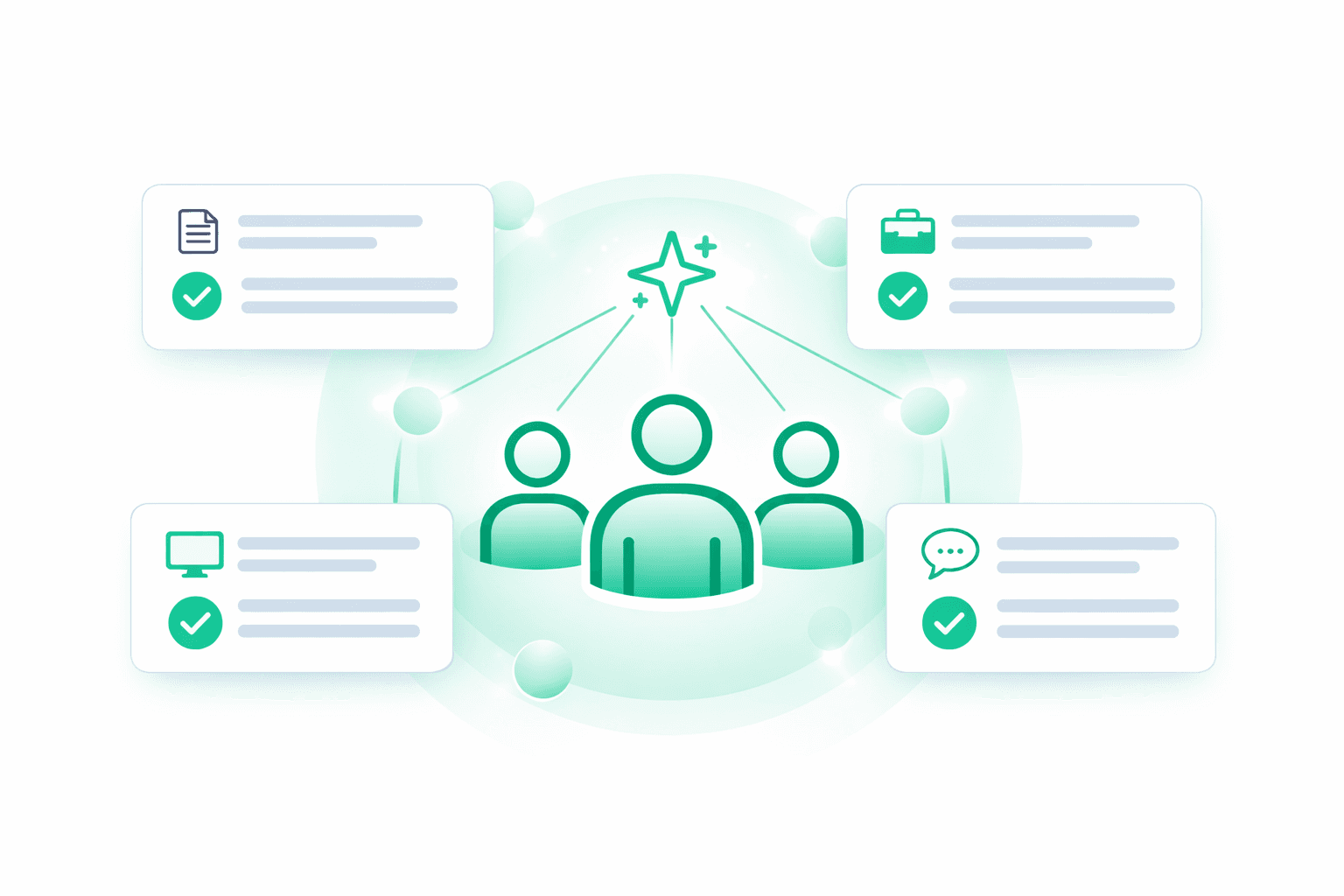 Envelope containing recommendations like “Fix churn spike” and “Action,” symbolizing actionable insights.