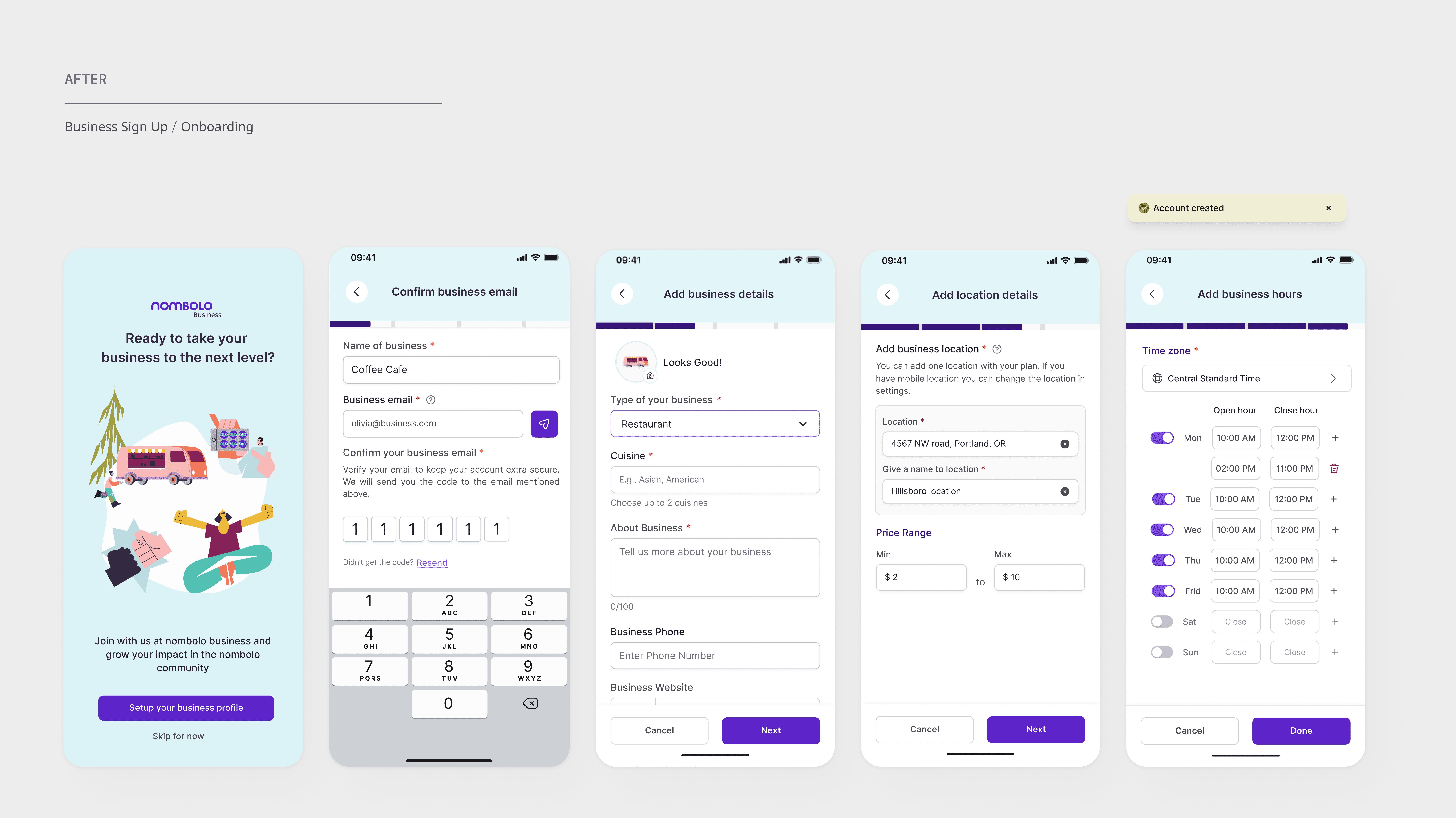 business onboarding before