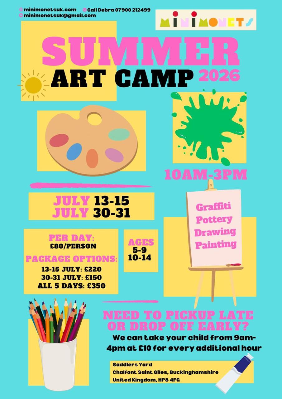 Mini Monets Art Camp flyer