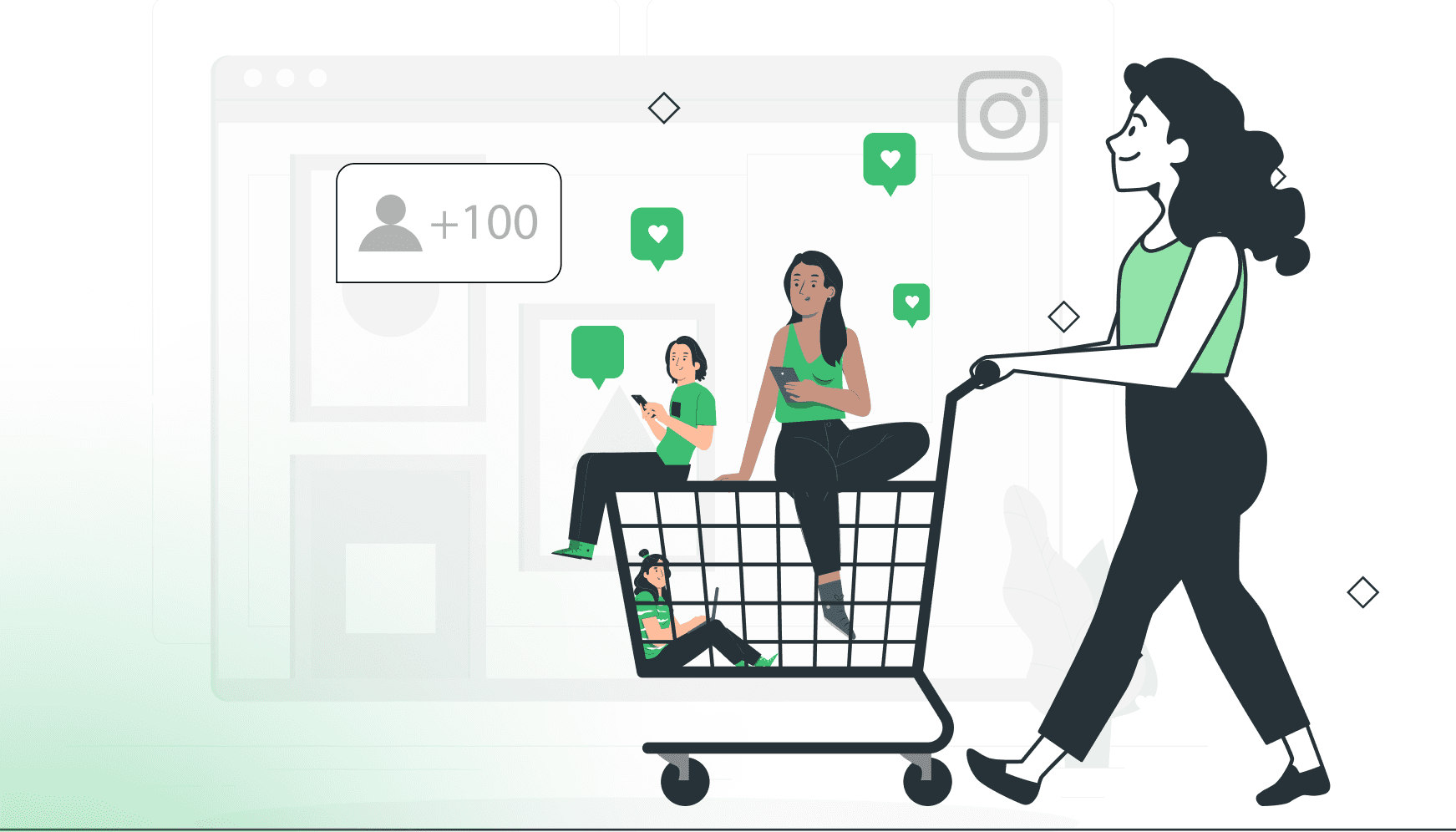  Illustration which shows followers being bought