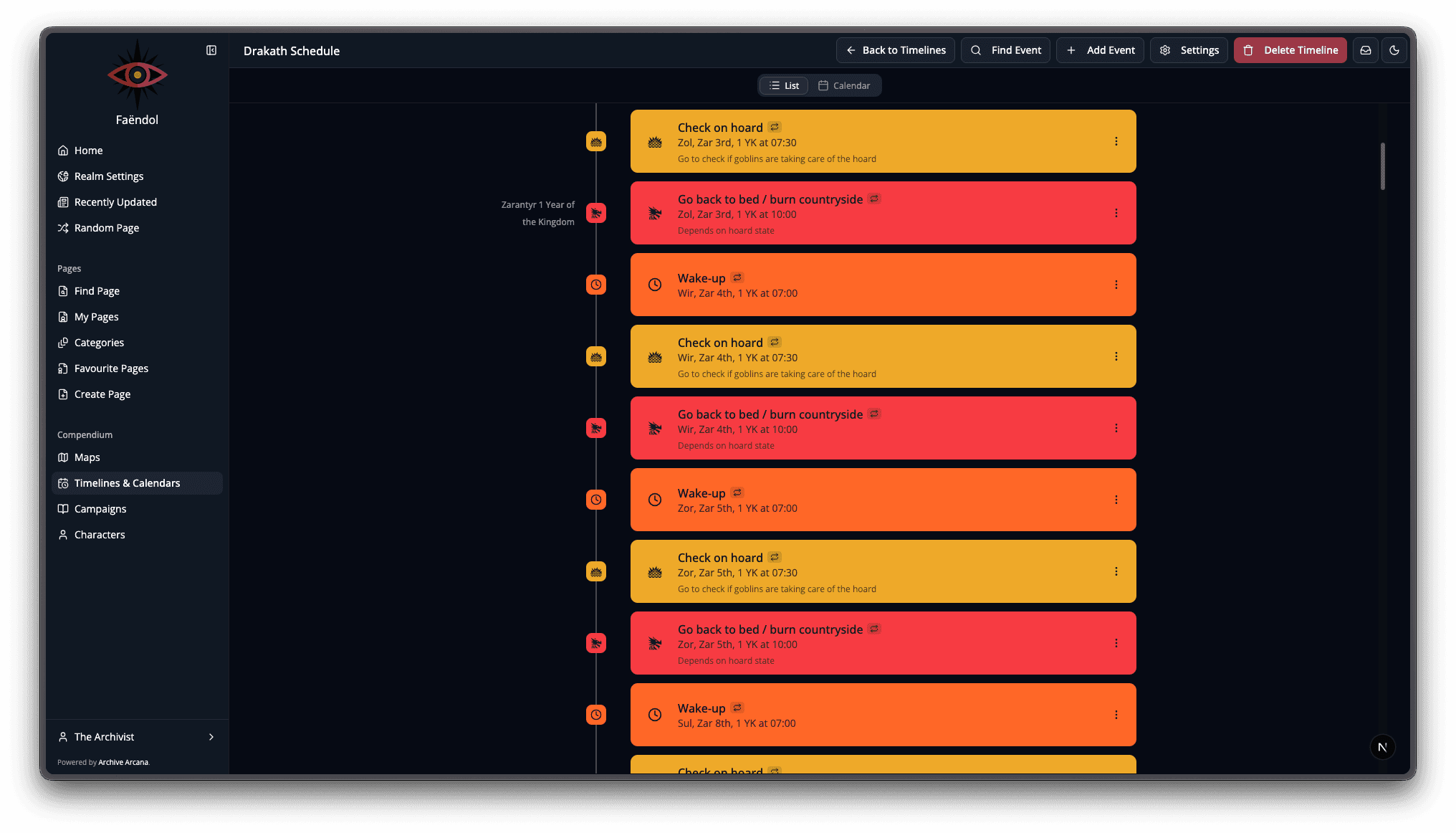 Set daily, recurring schedules