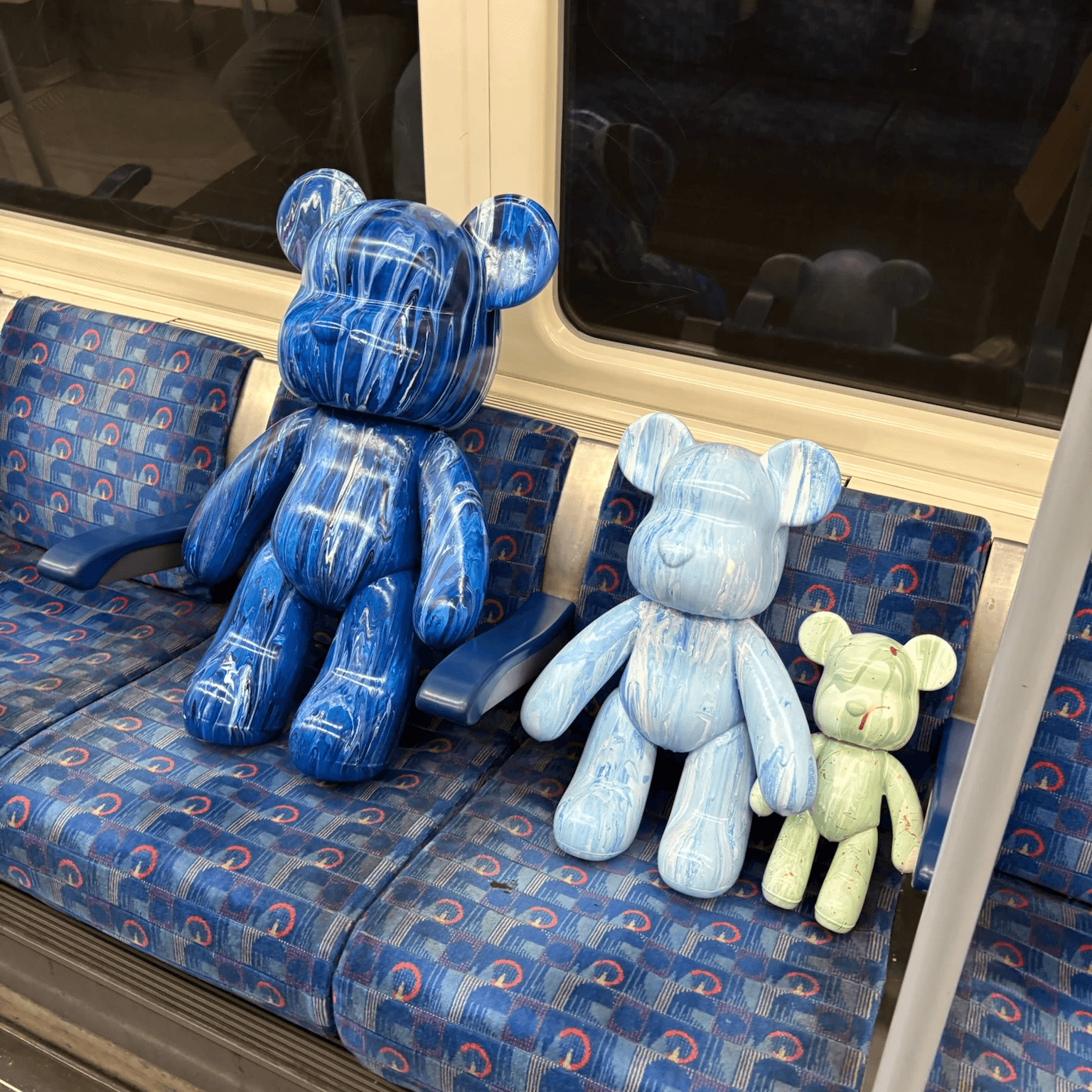 Fluid bear art workshop creations on the London Underground