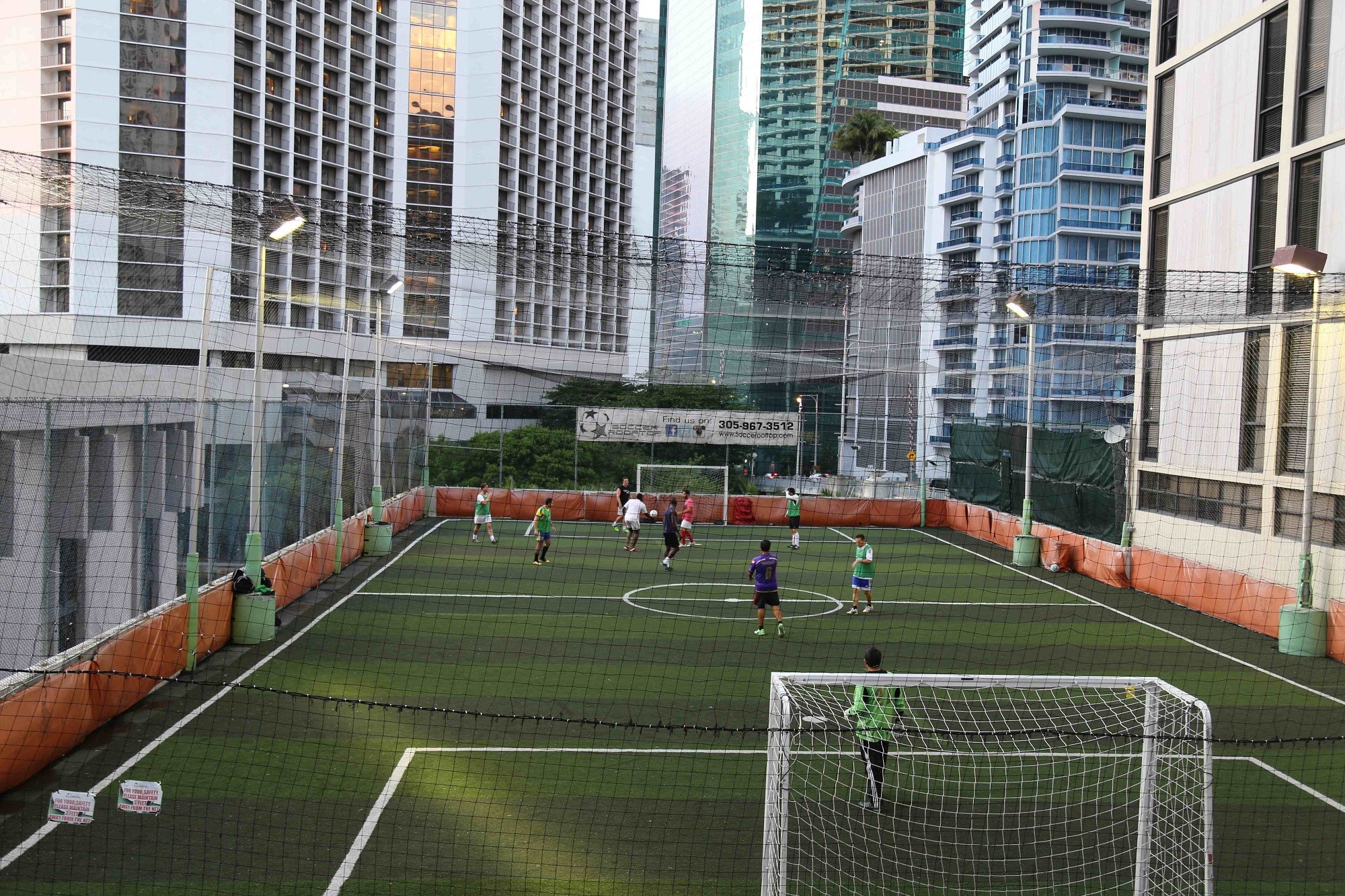 Rooftop soccer pitch in Miami