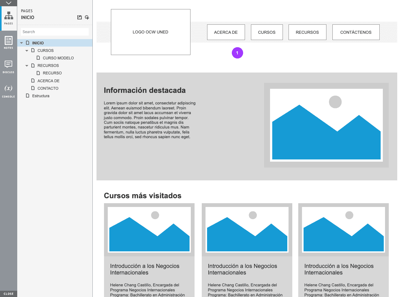 Imagen con cajas de imágenes y textos organizados como una página web