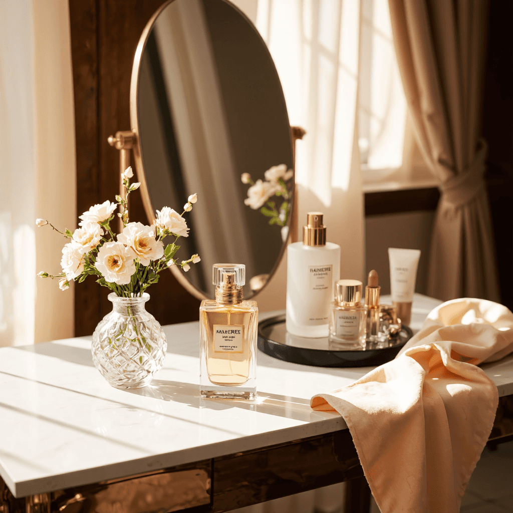 product photography of bottle of perfume