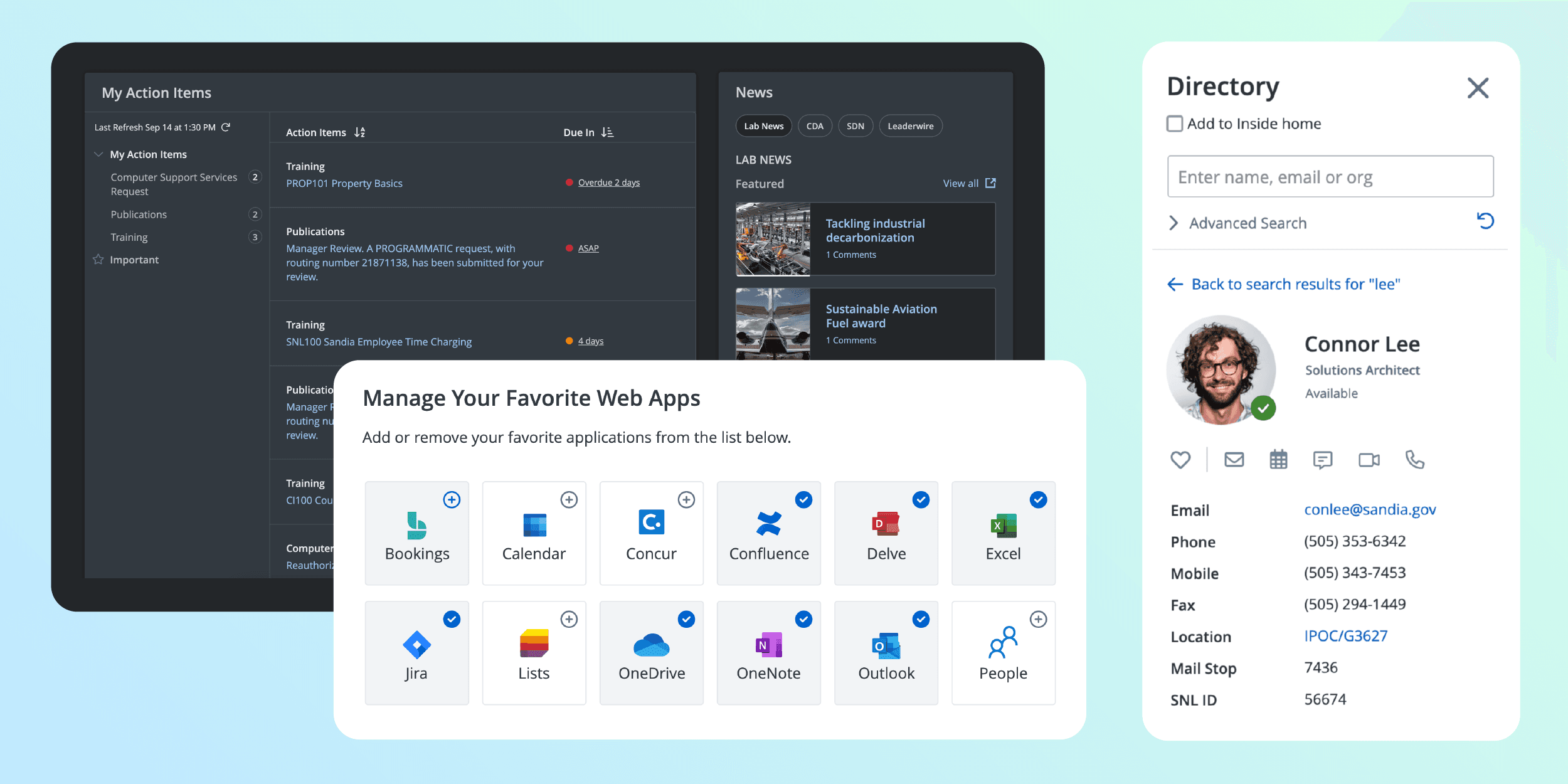 screenshots of inside redesign